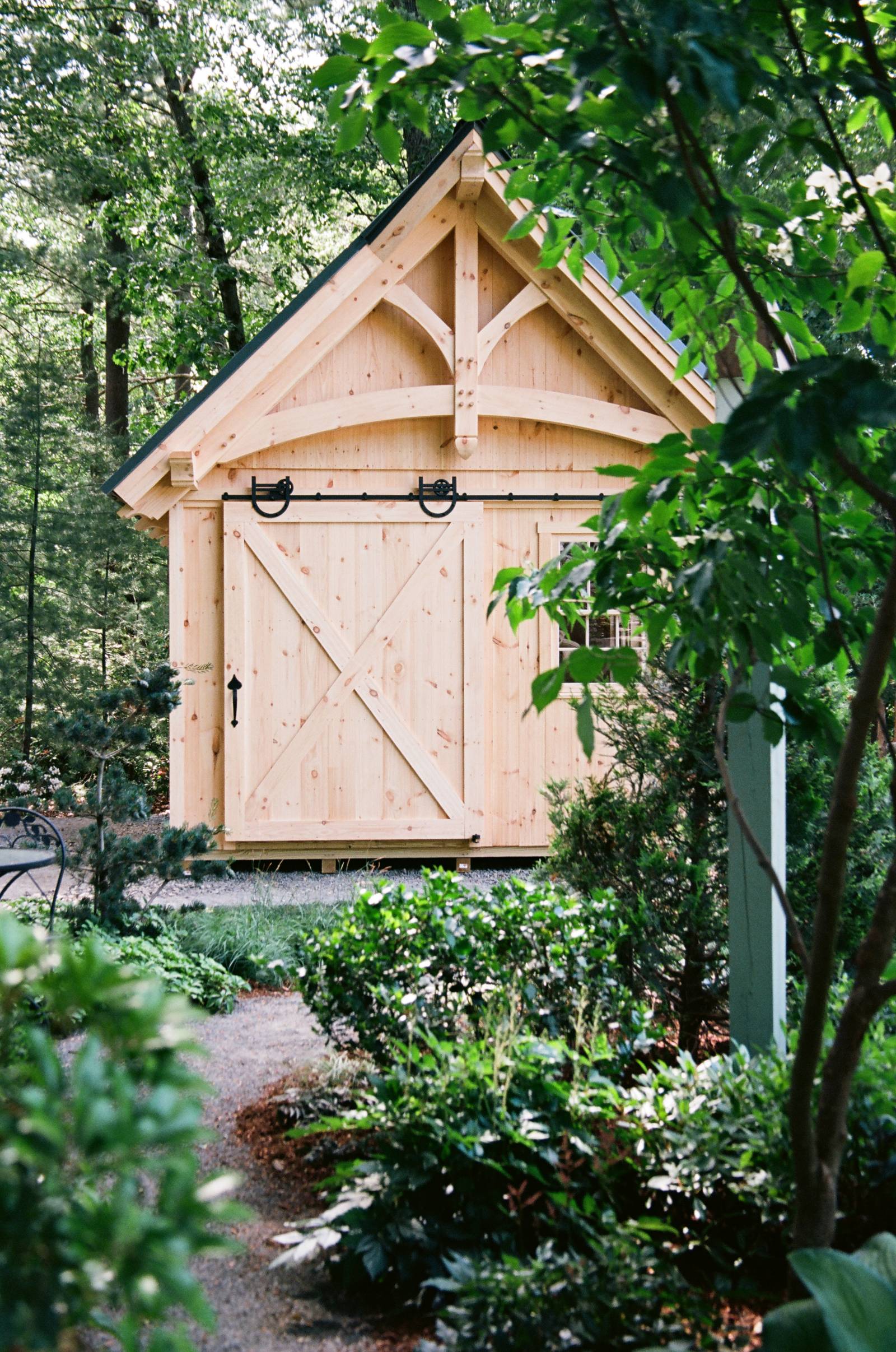 The garden shed at the end of a path