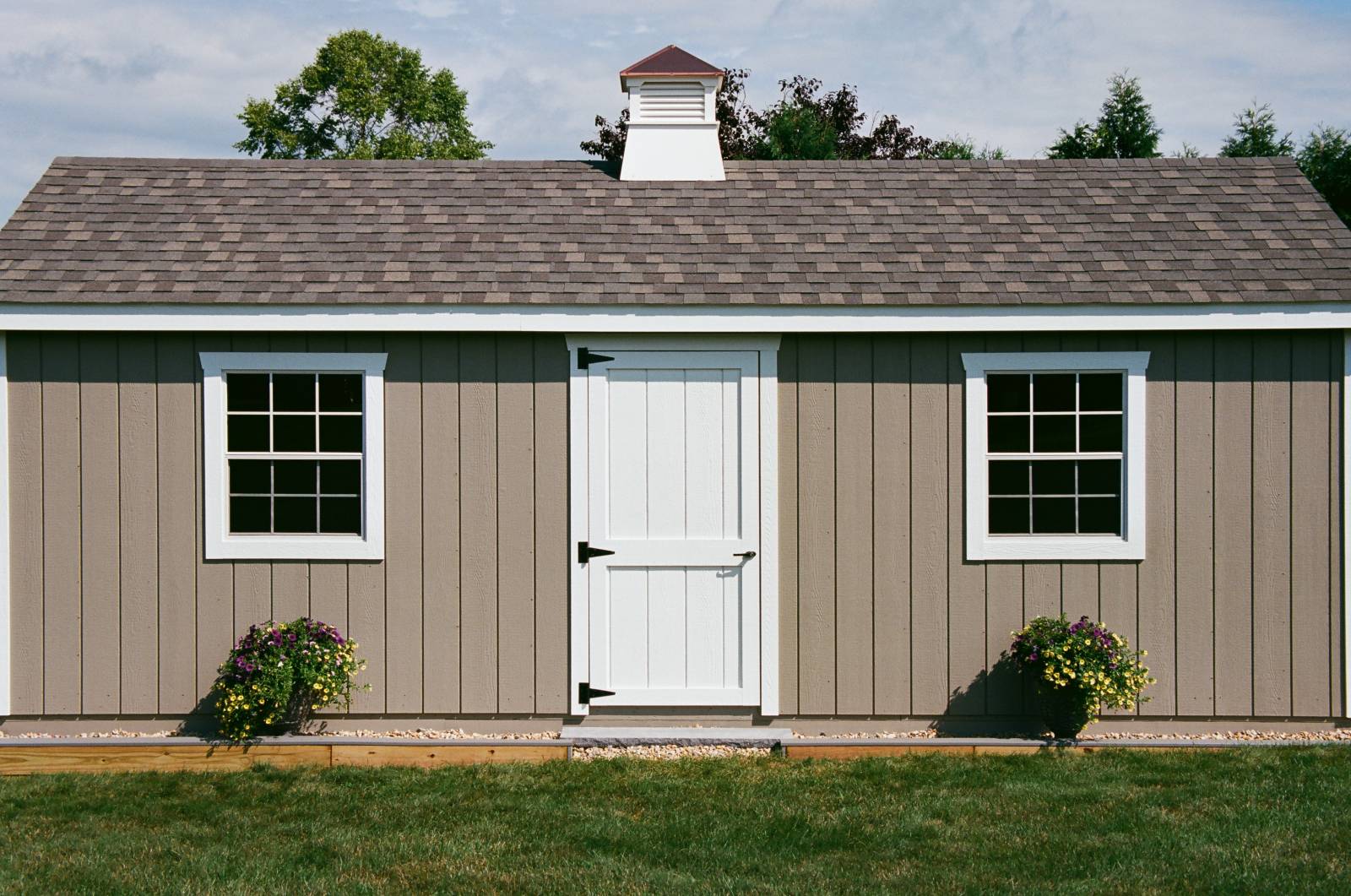 3' Single Door • Two 30x36 6/6 Windows • MiraTEC Trim