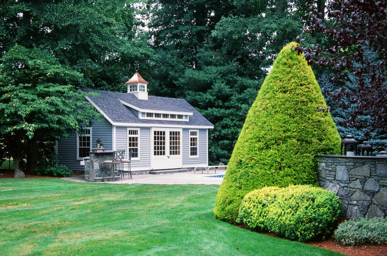 Situated nicely in the back yard
