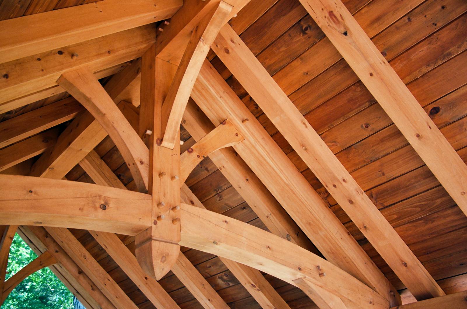 Detail: Authentic Timber Frame Joinery in the Pavilion