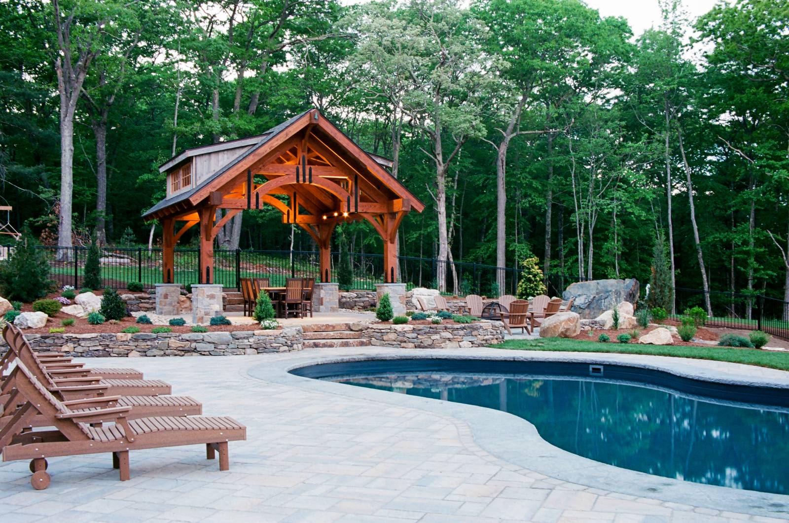 Poolside Alpine Timber Frame Pavilion
