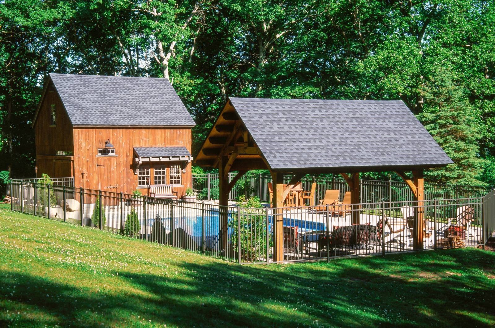 Timber frame pavilion from The Barn Yard is on site as well