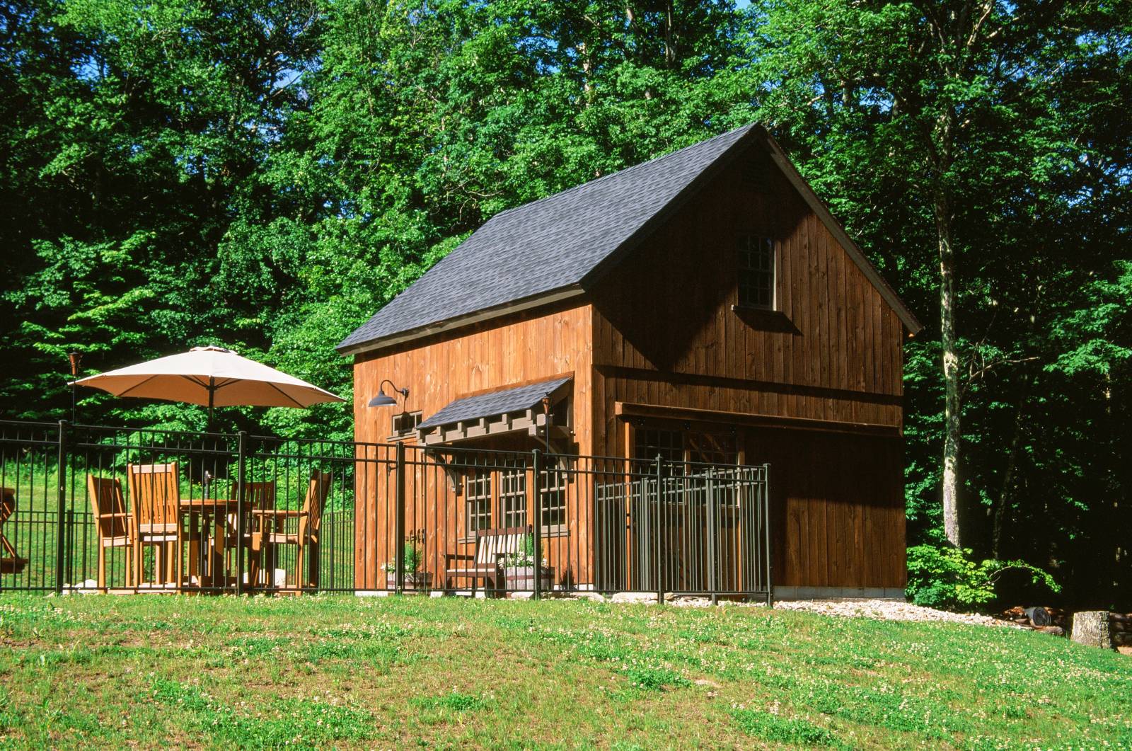 Opposite angle of the exterior of the barn