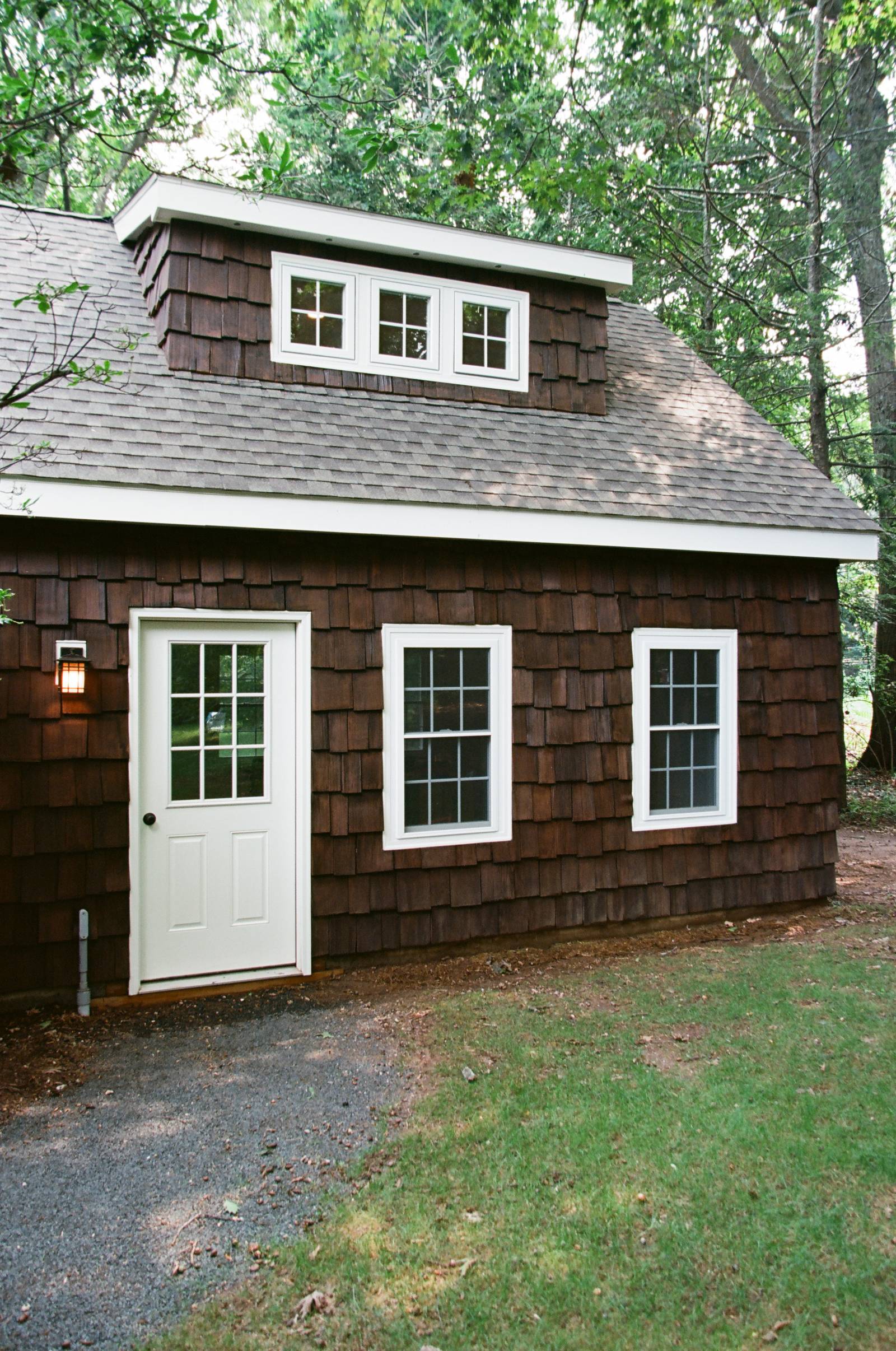 Transom dormer with awning windows