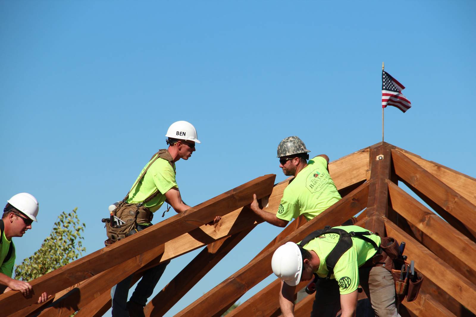Timber rafters with dovetail joinery