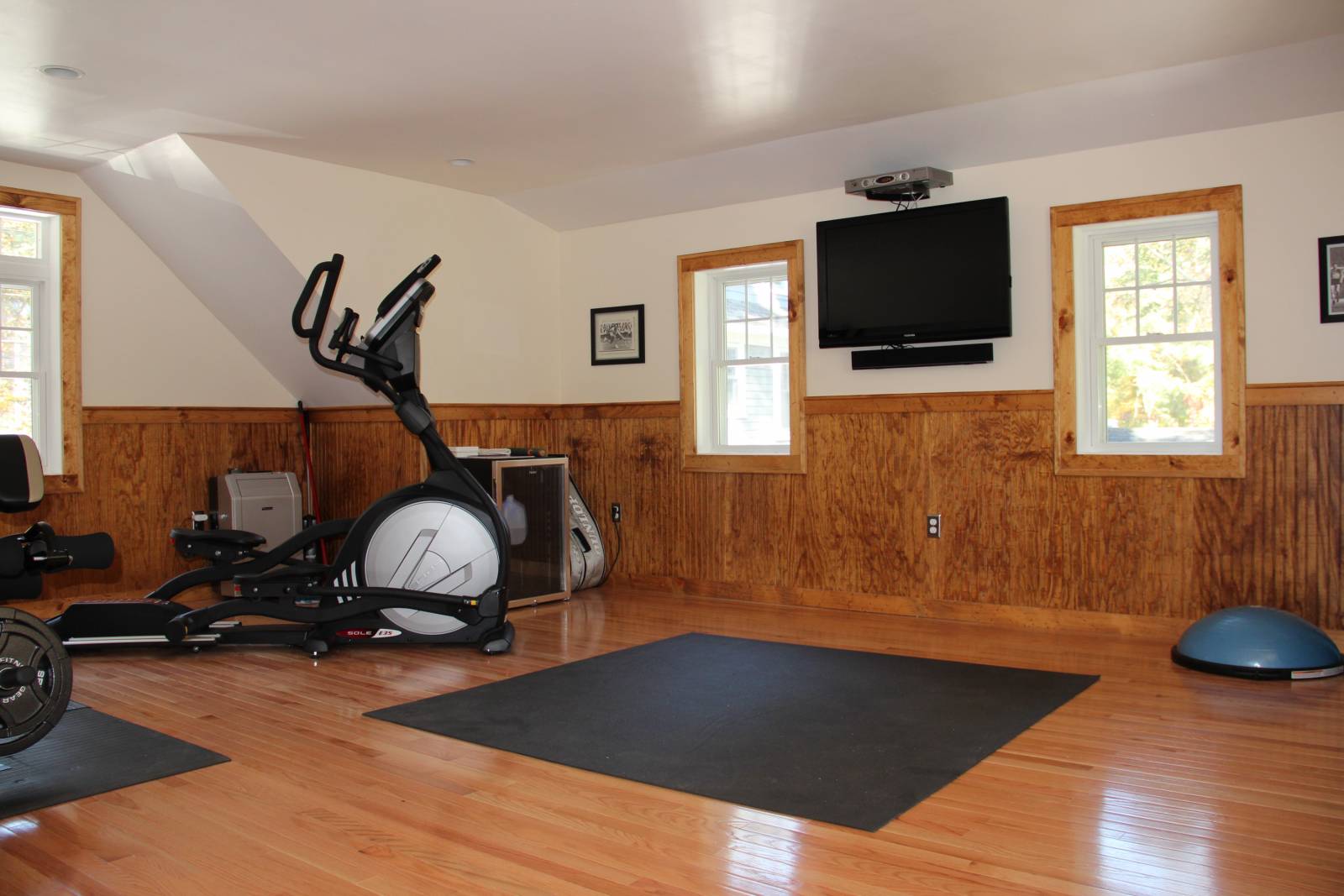 Home gym on shop second floor