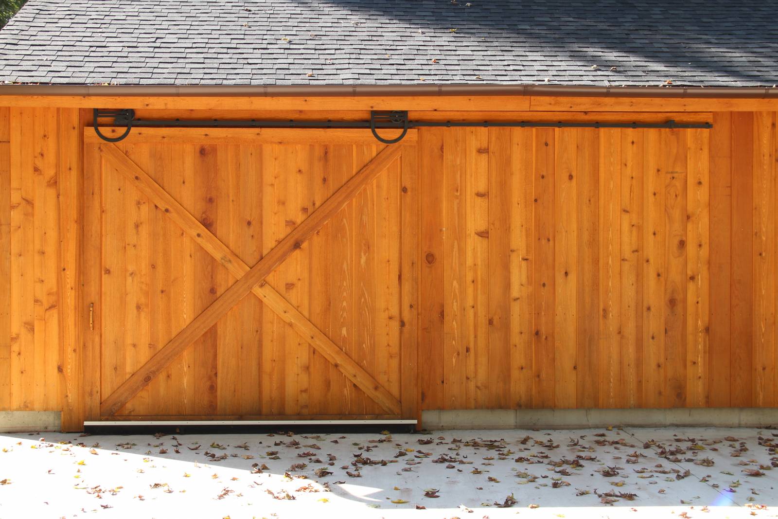 Sliding Barn Door with Authentic Horseshoe Track Hardware