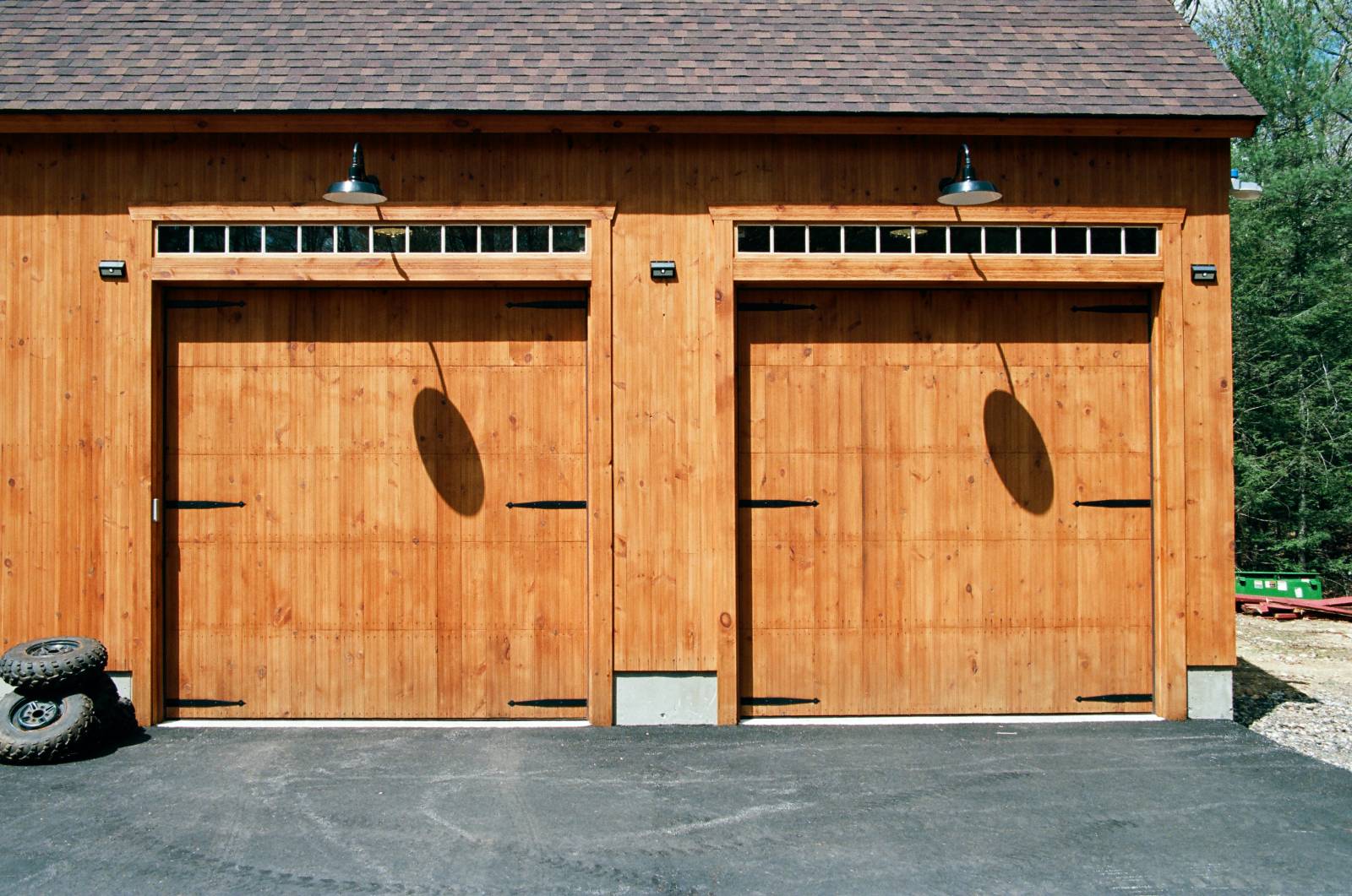 9' x 10' pine faced overhead doors