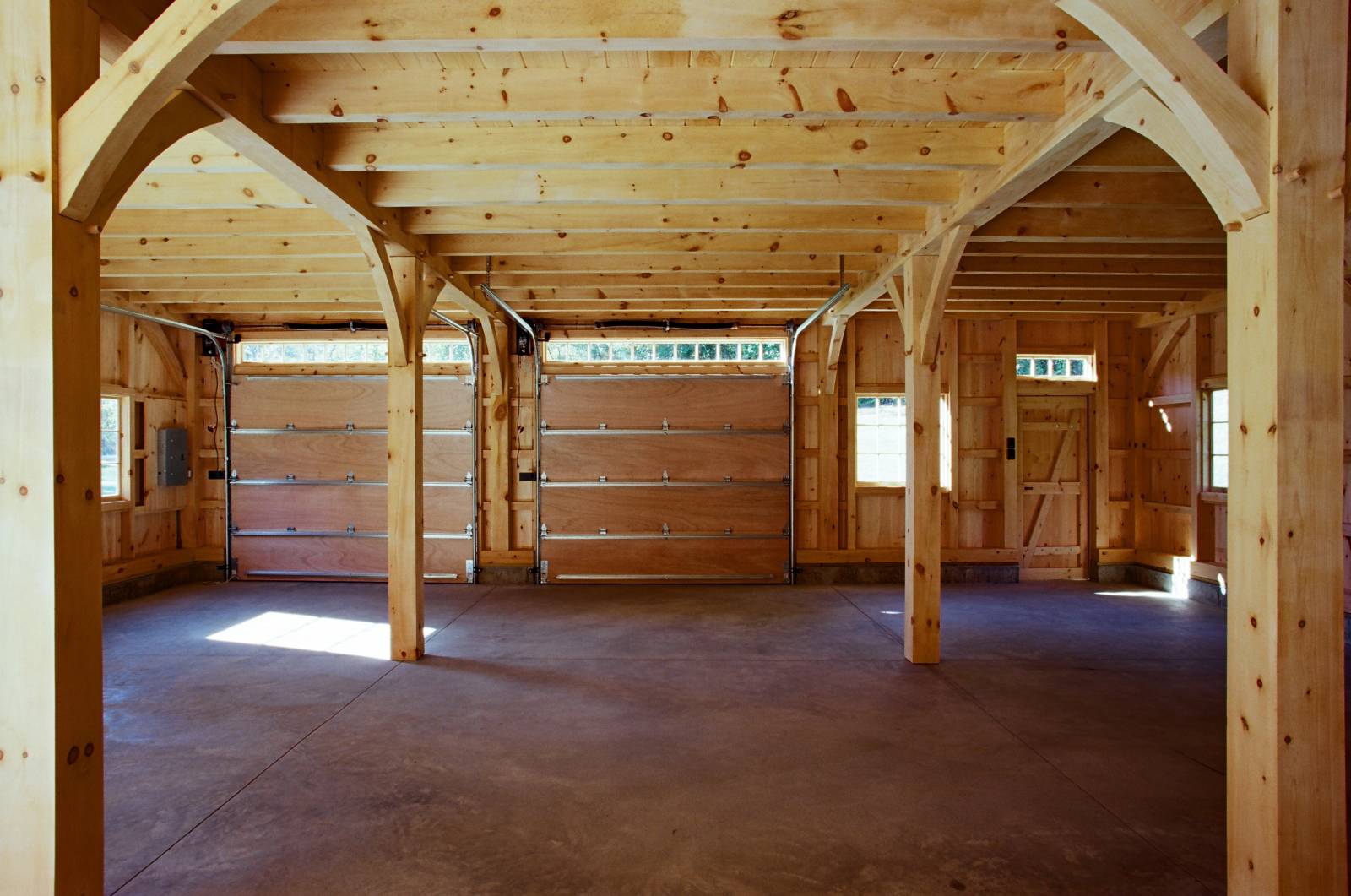 Interior of Pine Faced Overhead Doors