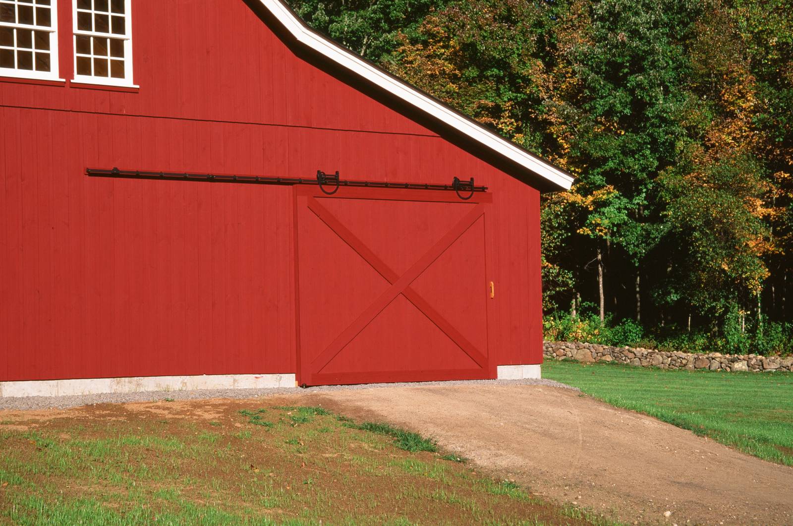 Sliding Barn Door with Authentic Horseshoe Track Hardware