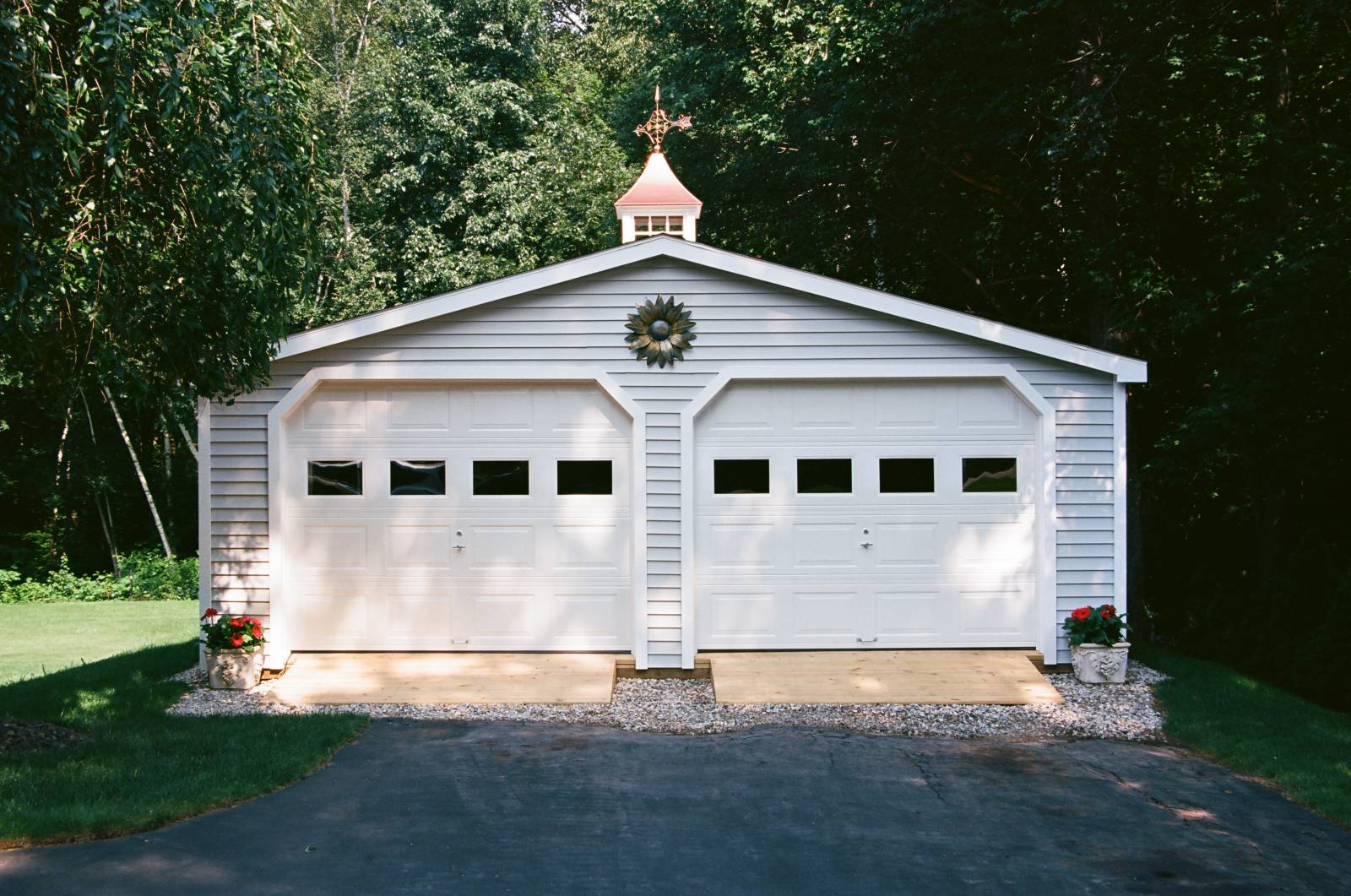 (2) 9' x 7' Overhead Doors with Square Glass