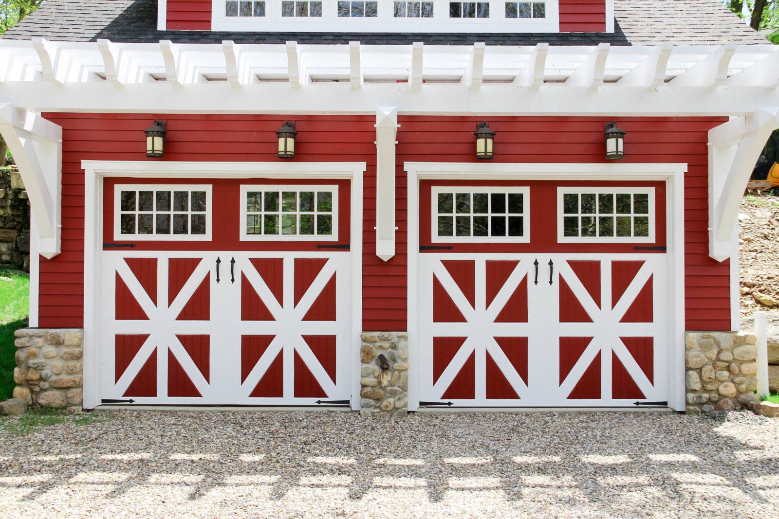 Carriage-style overhead doors with glass