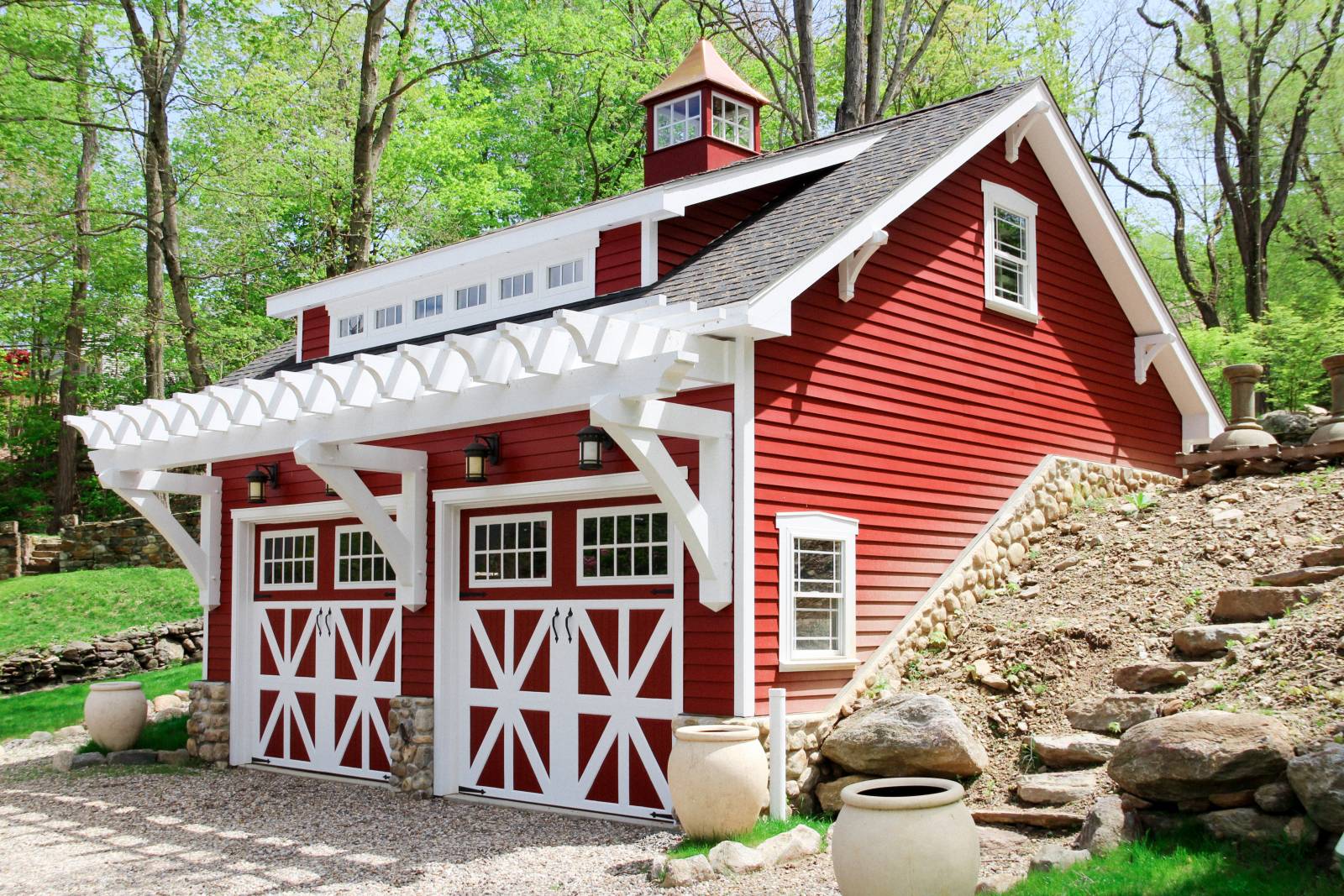 Garage built into the hillside