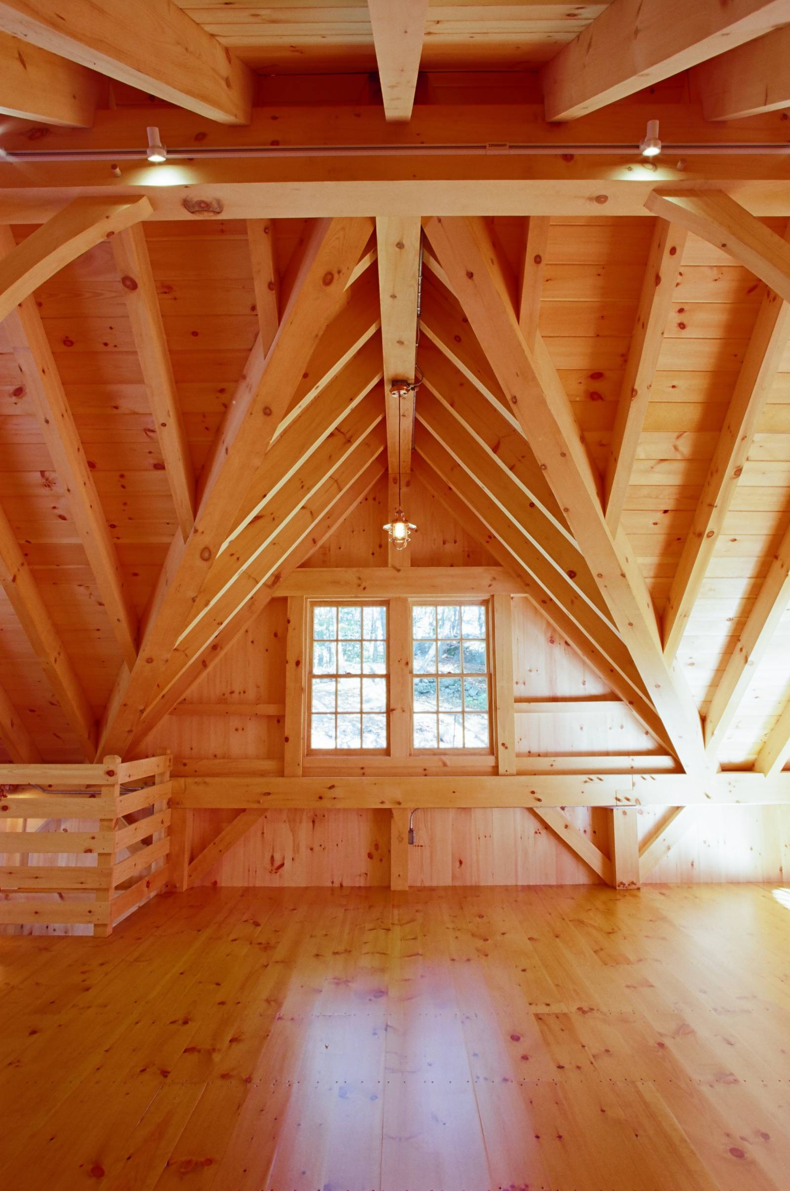 Post & beam reverse gable dormer with authentic mortise & tenon joinery