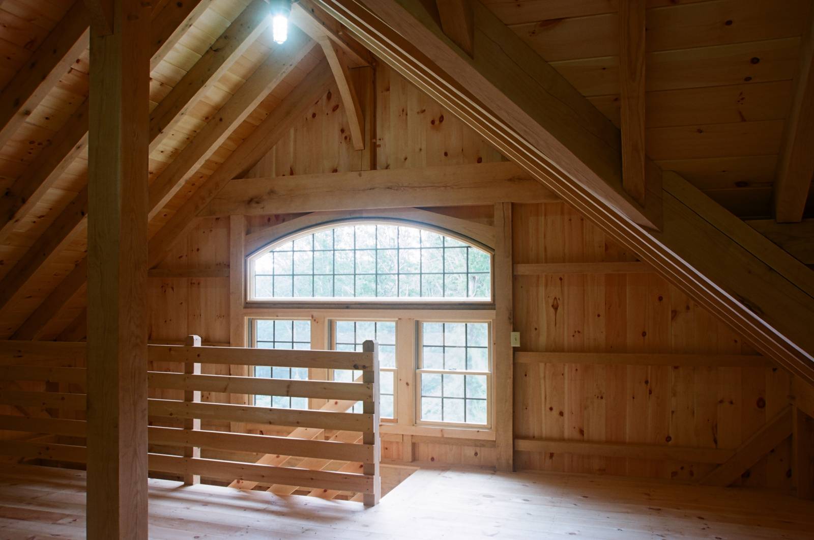 Interior of Gable Wall with Arched Bow Top Window