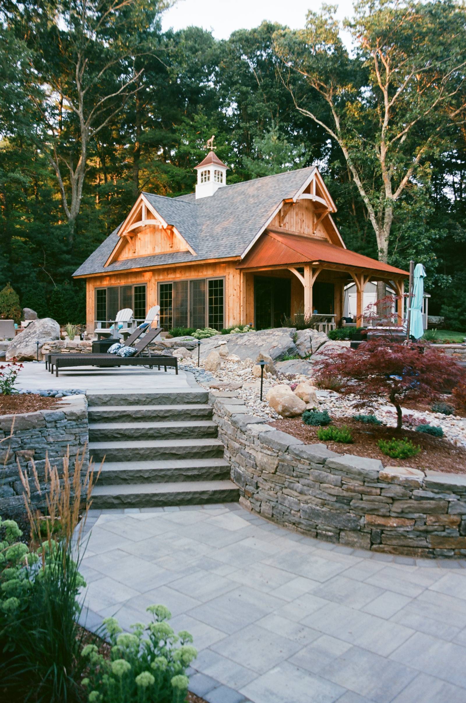 Stone Stairs Leading to the Pool House