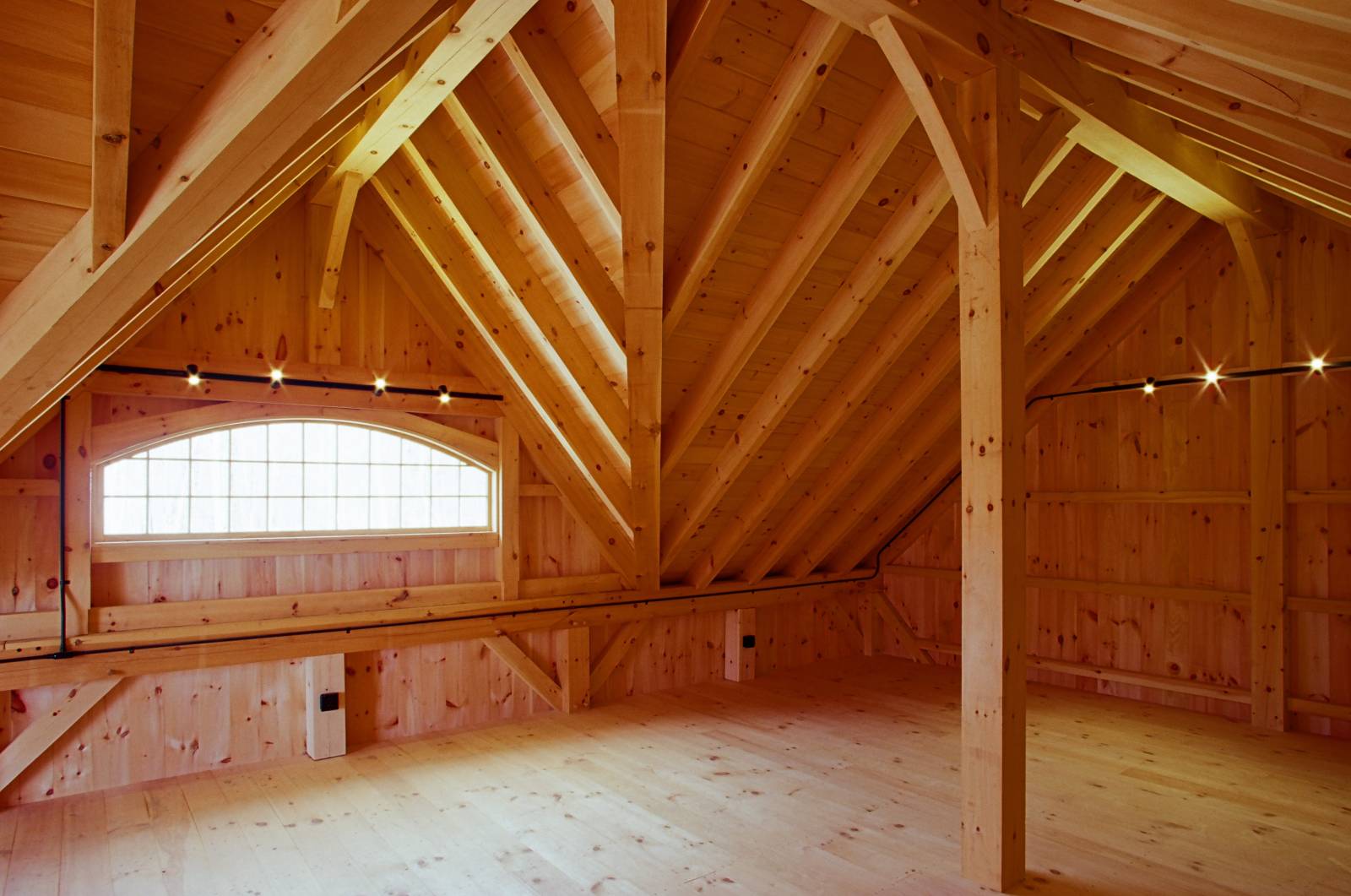 Focus on the Reverse Gable Dormer with Bow Top Window