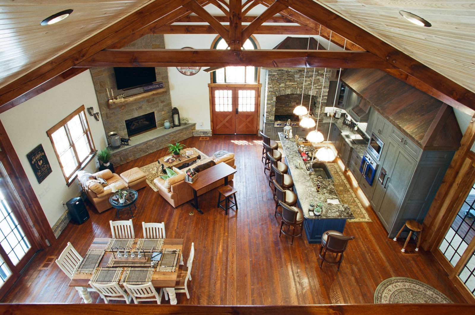 Top View in the Party Barn Entertaining Space