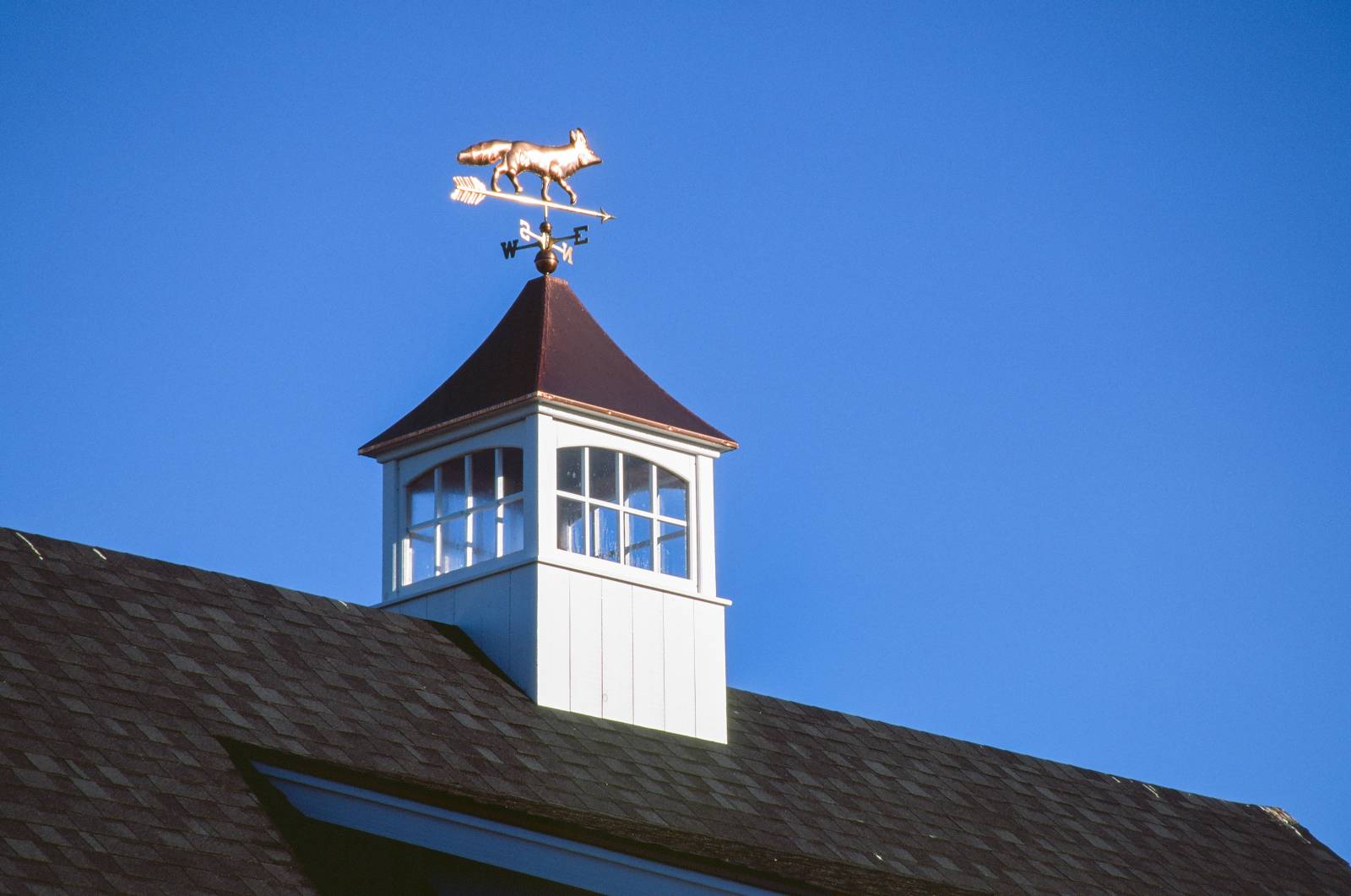 42"³ Pine Carlisle Copper Top Cupola with Glass & Weathervane