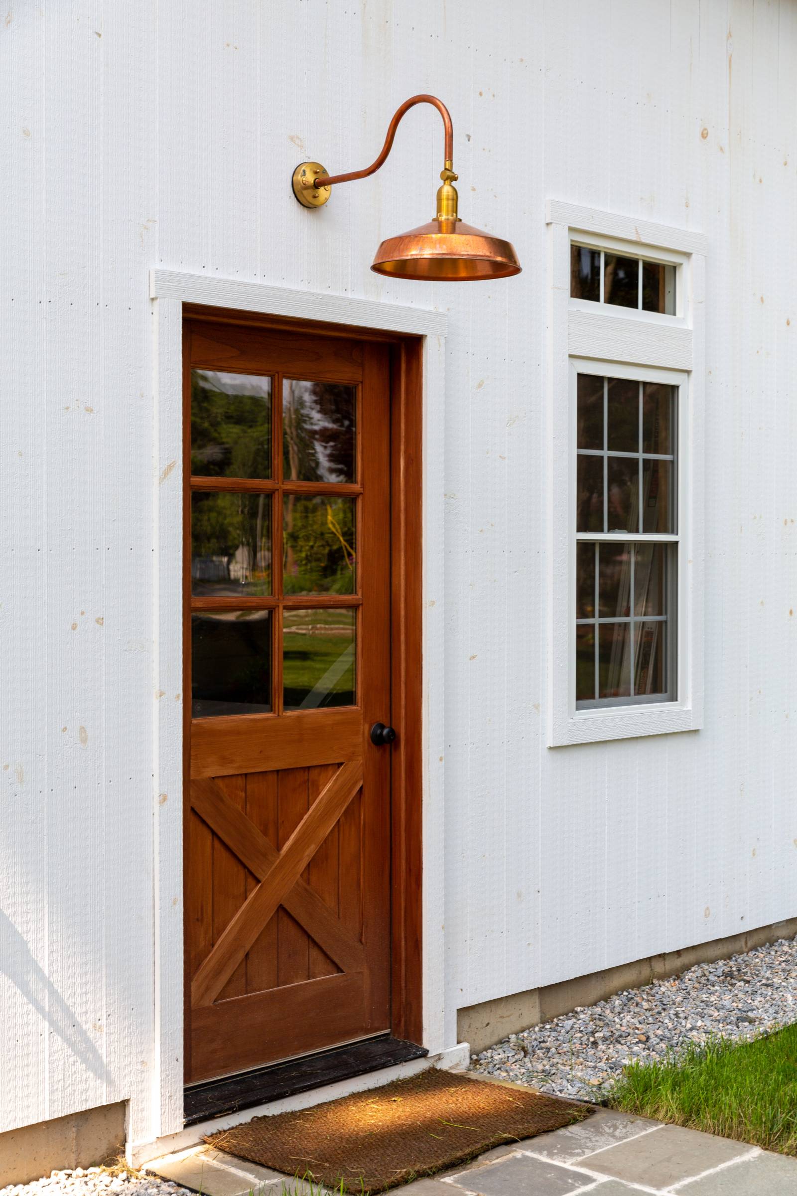 Spanish Cedar Entry Door with 6-Lite Glass & Crossbucks