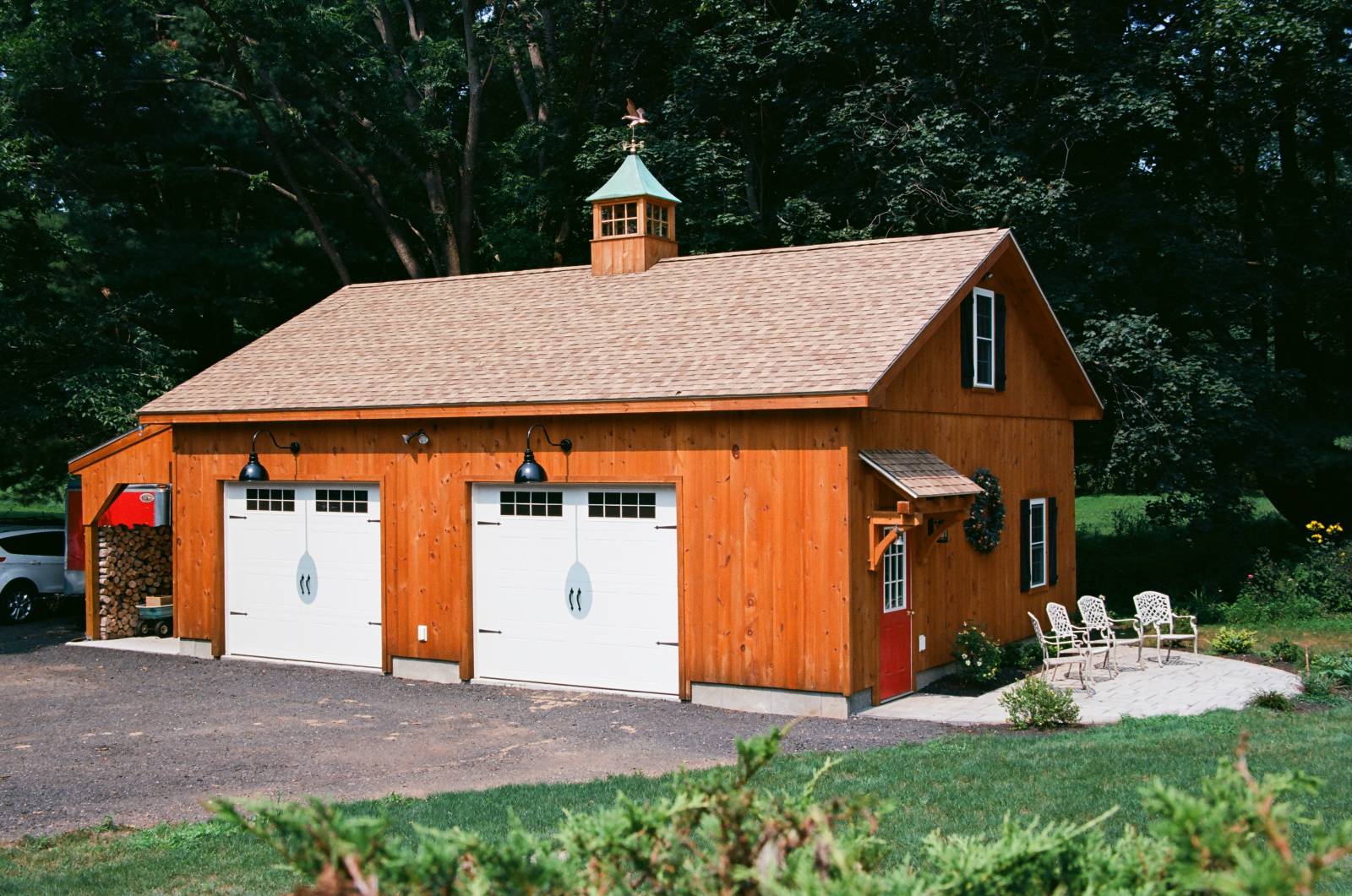 2-bay A-frame style single story garage