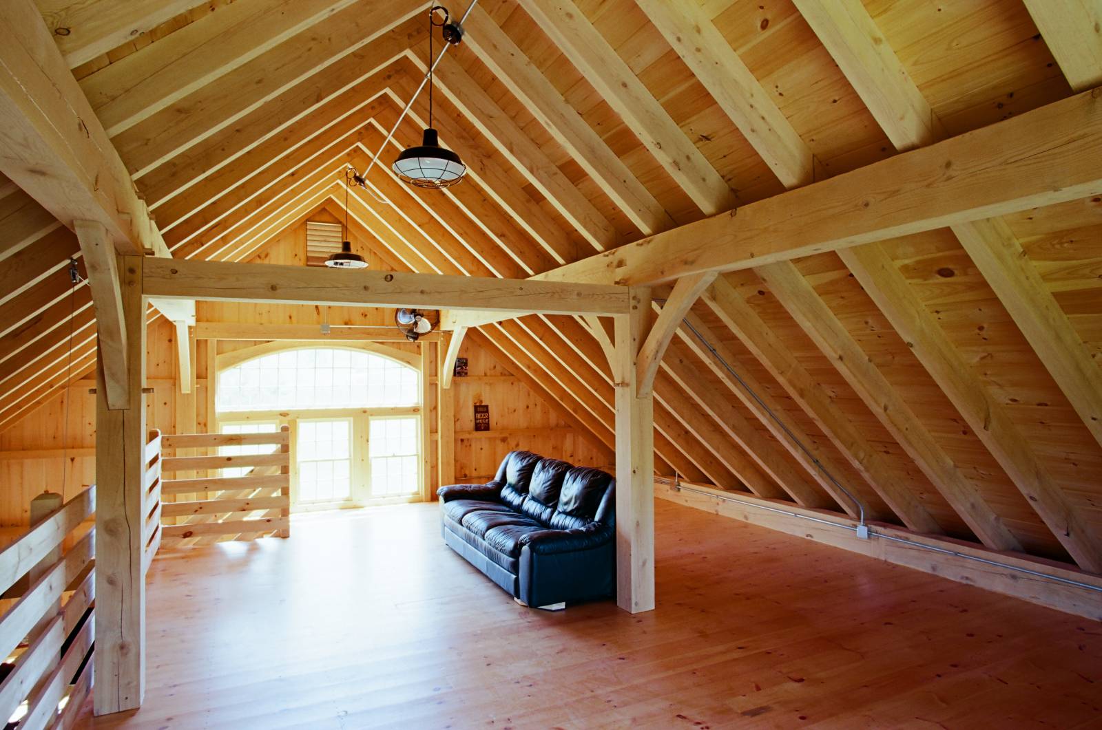 Second floor with the loft extended across two bays
