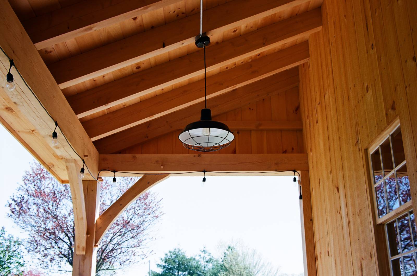 Under the 8' open lean-to roof overhang