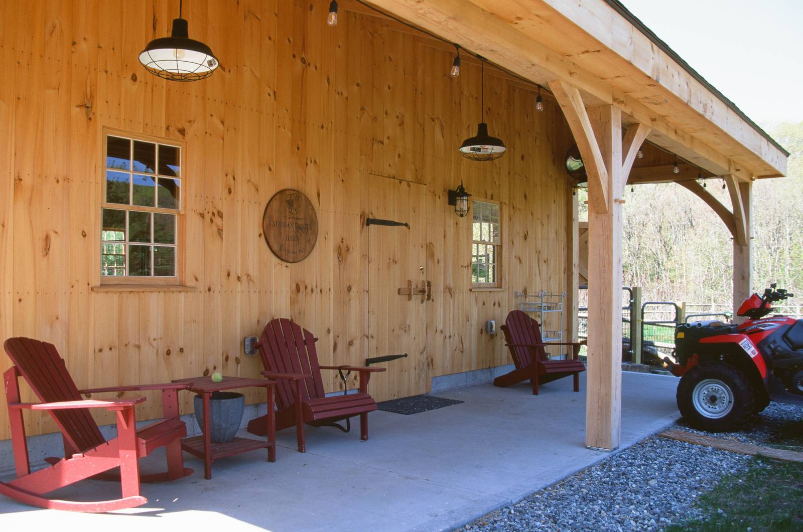 The 8' x 30' open lean-to roof overhang
