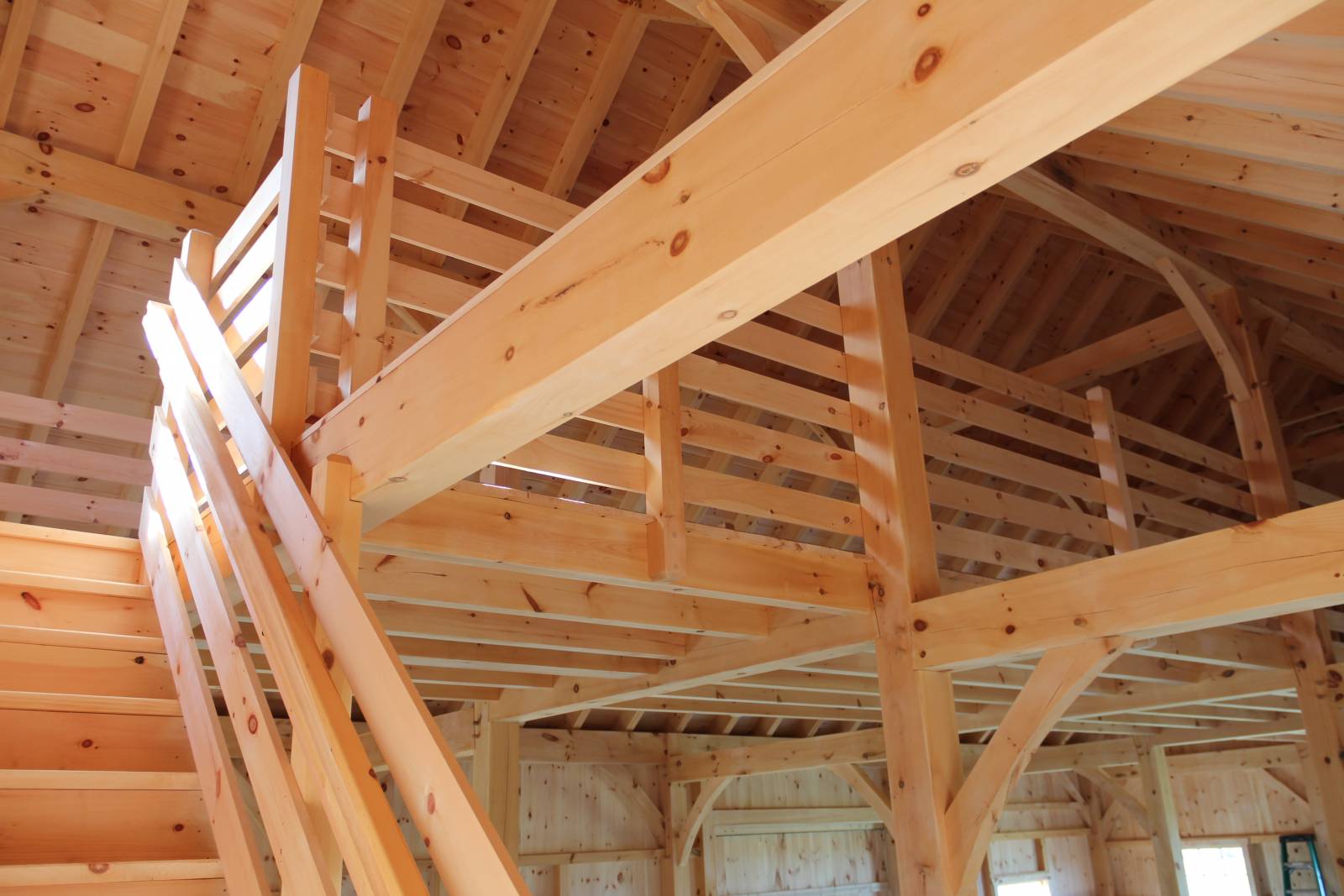 Eastern White Pine Timber Frame with Finished Planed Surface