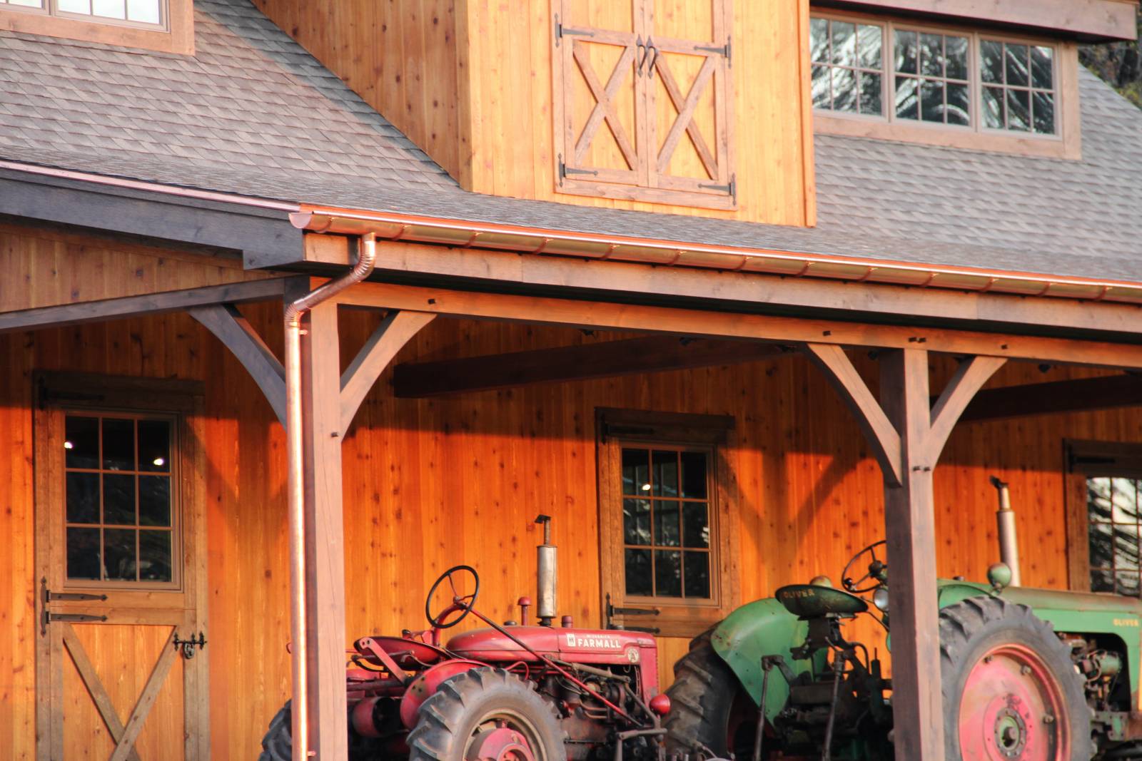 Copper Gutters on Saratoga Post & Beam Barn