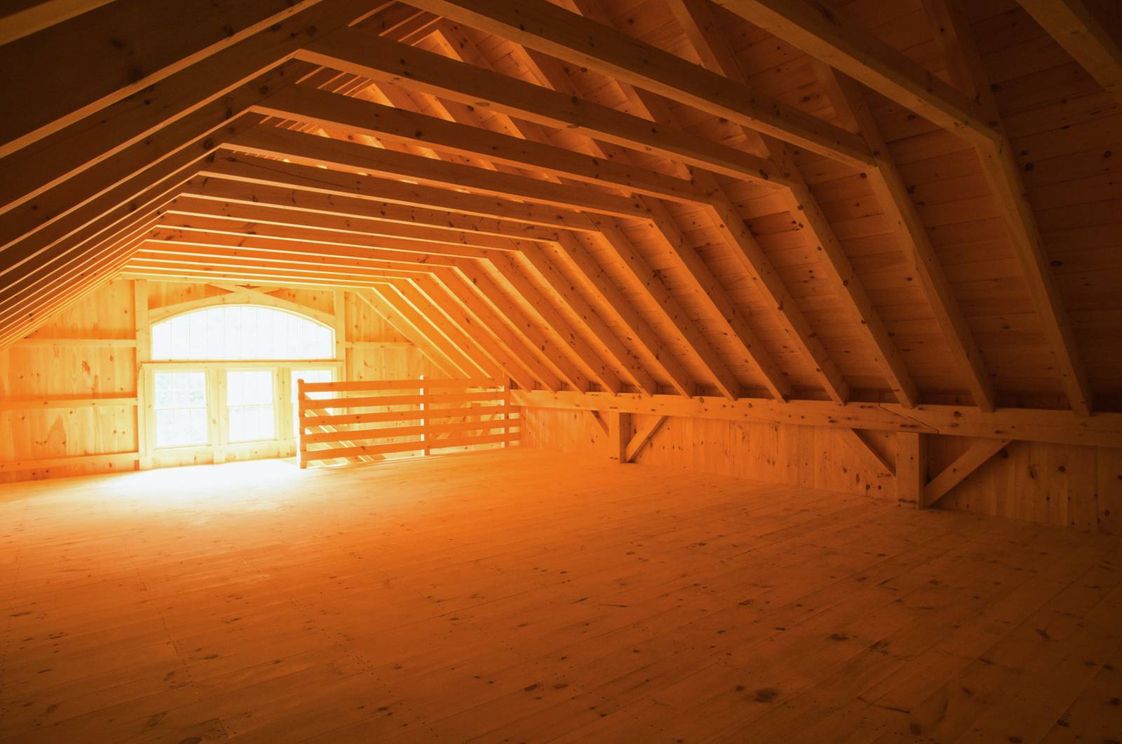 3' knee wall • heavy timber roof rafters with tongue & fork joinery