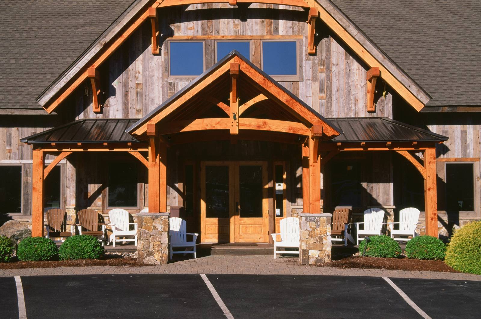 Authentic Timber Frame Porch - Front View
