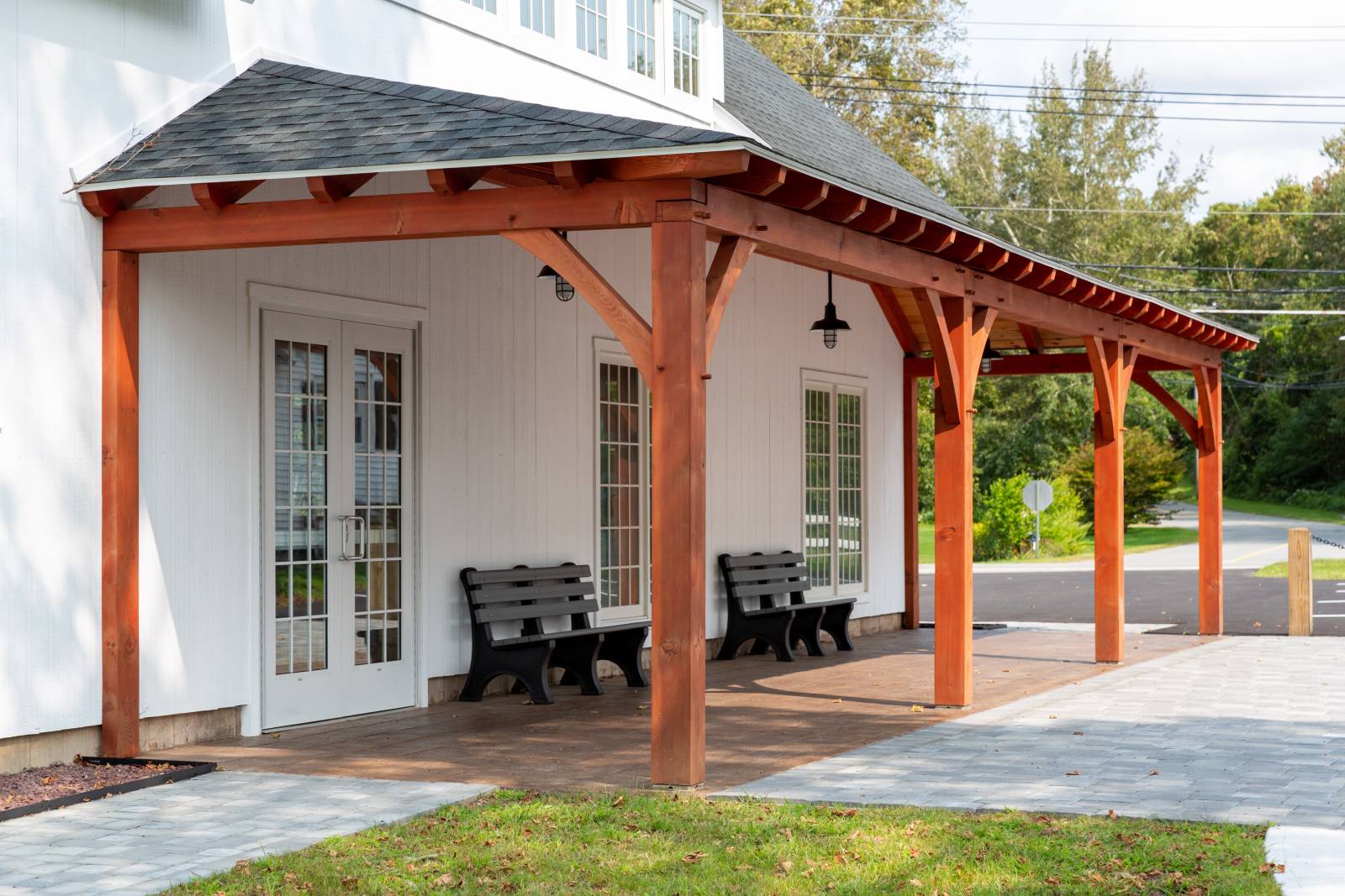 10' x 44' Open Lean-To Overhang with Hipped Roof