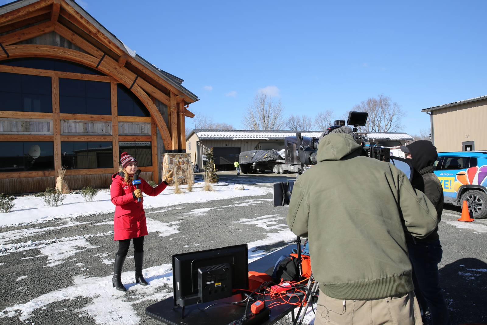 CT LIVE! broadcasting live at the Great Country Timber Frames campus in Ellington CT
