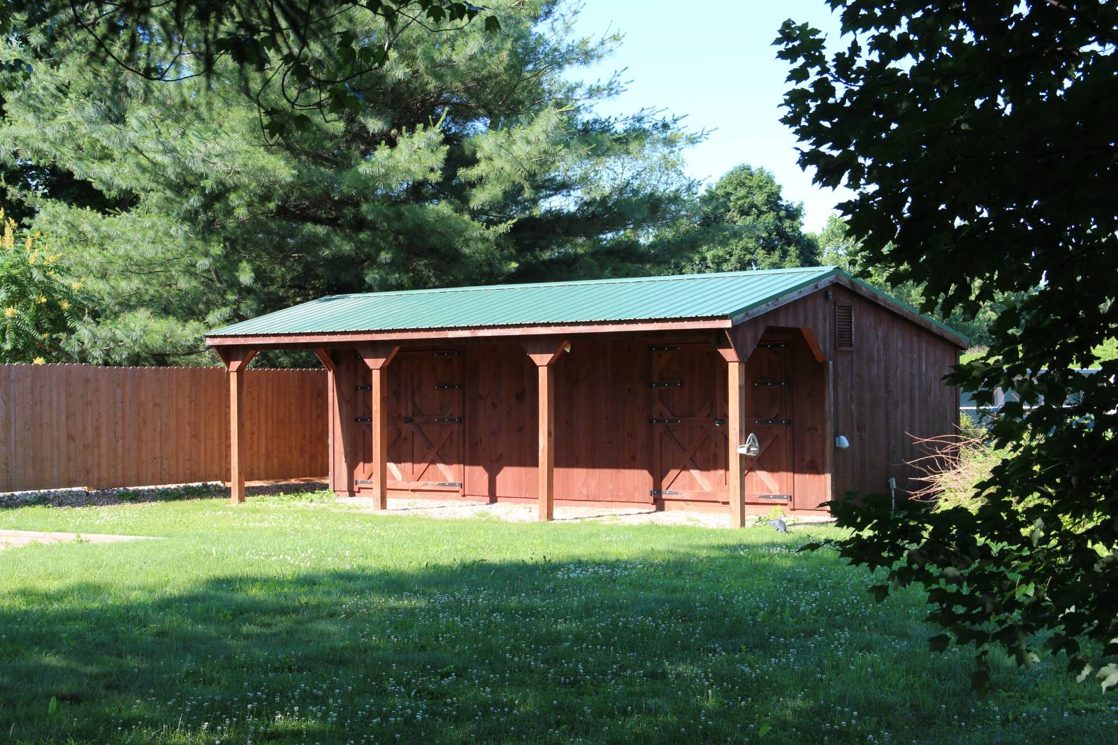 12' x 30' Pine Horse Barn Rancher Shown with Options