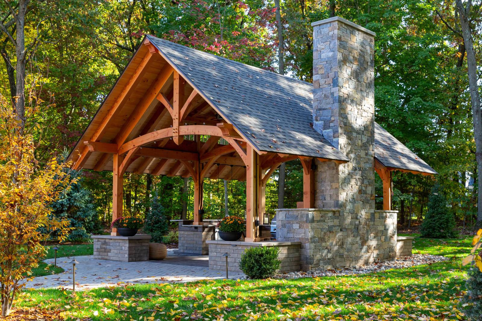 16' x 20' Teton Timber Frame Pavilion, Ellington, CT