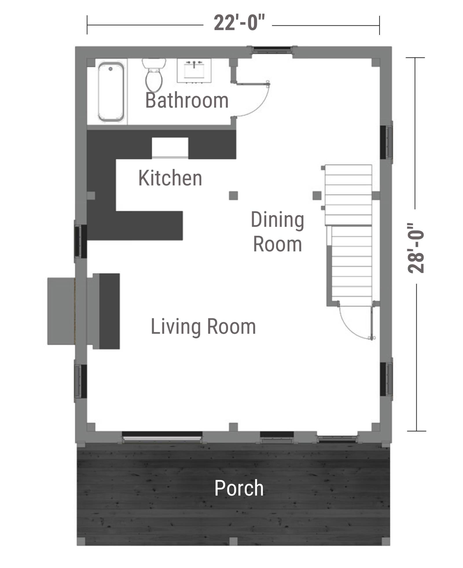 Allagash Cabin First Floor Plam