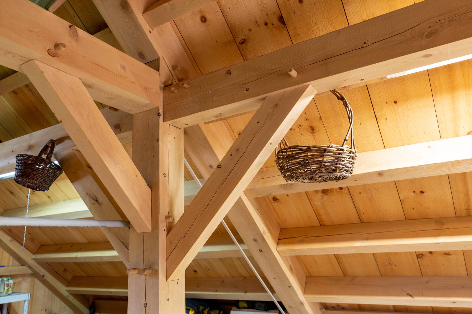 Hemlock Timber Frame with Finished Planed Surface • Post & Beam Barn