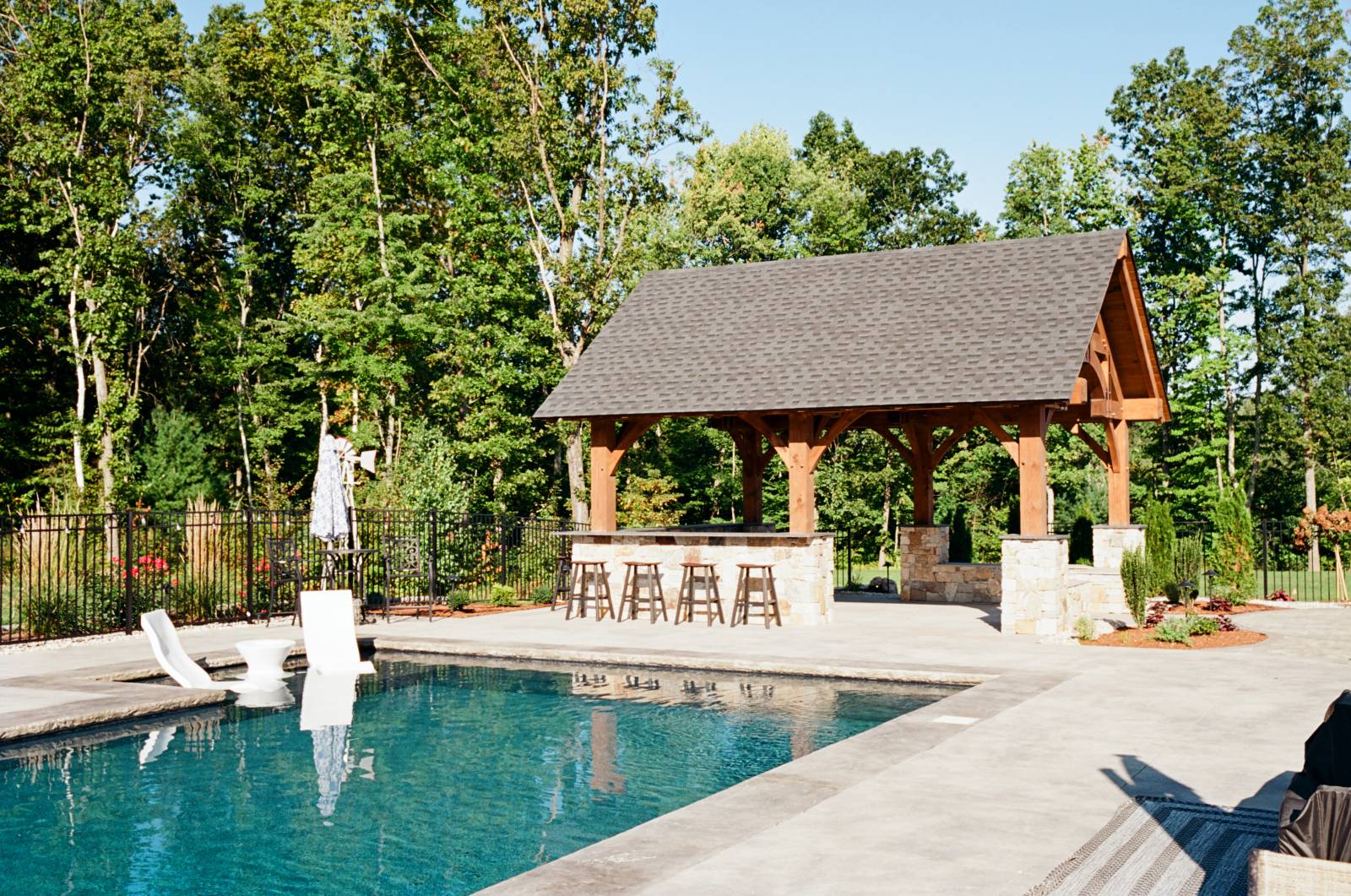 Alpine Timber Frame Pavilion By The Pool