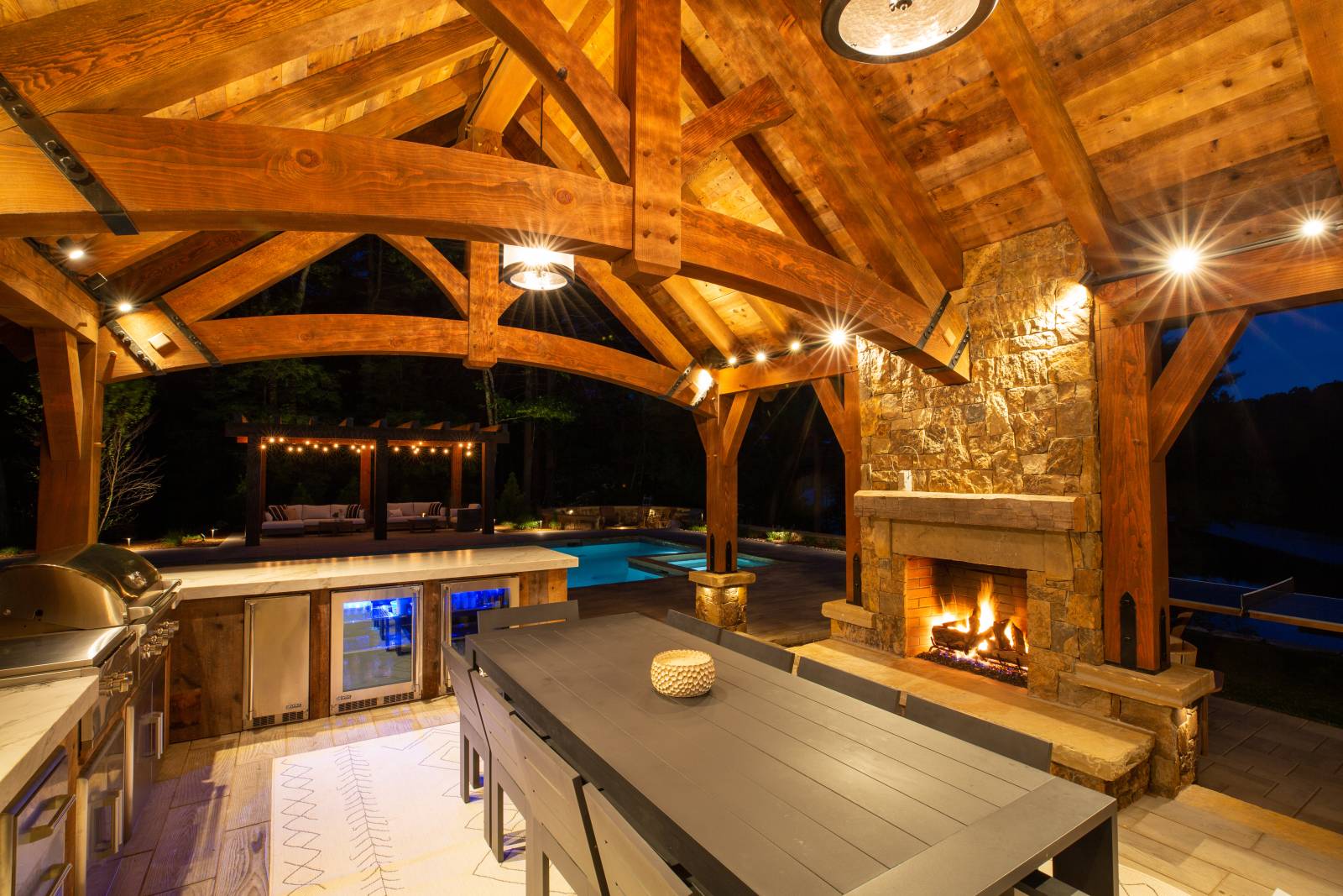 LED Lighting • Fireplace • Poolside Bar