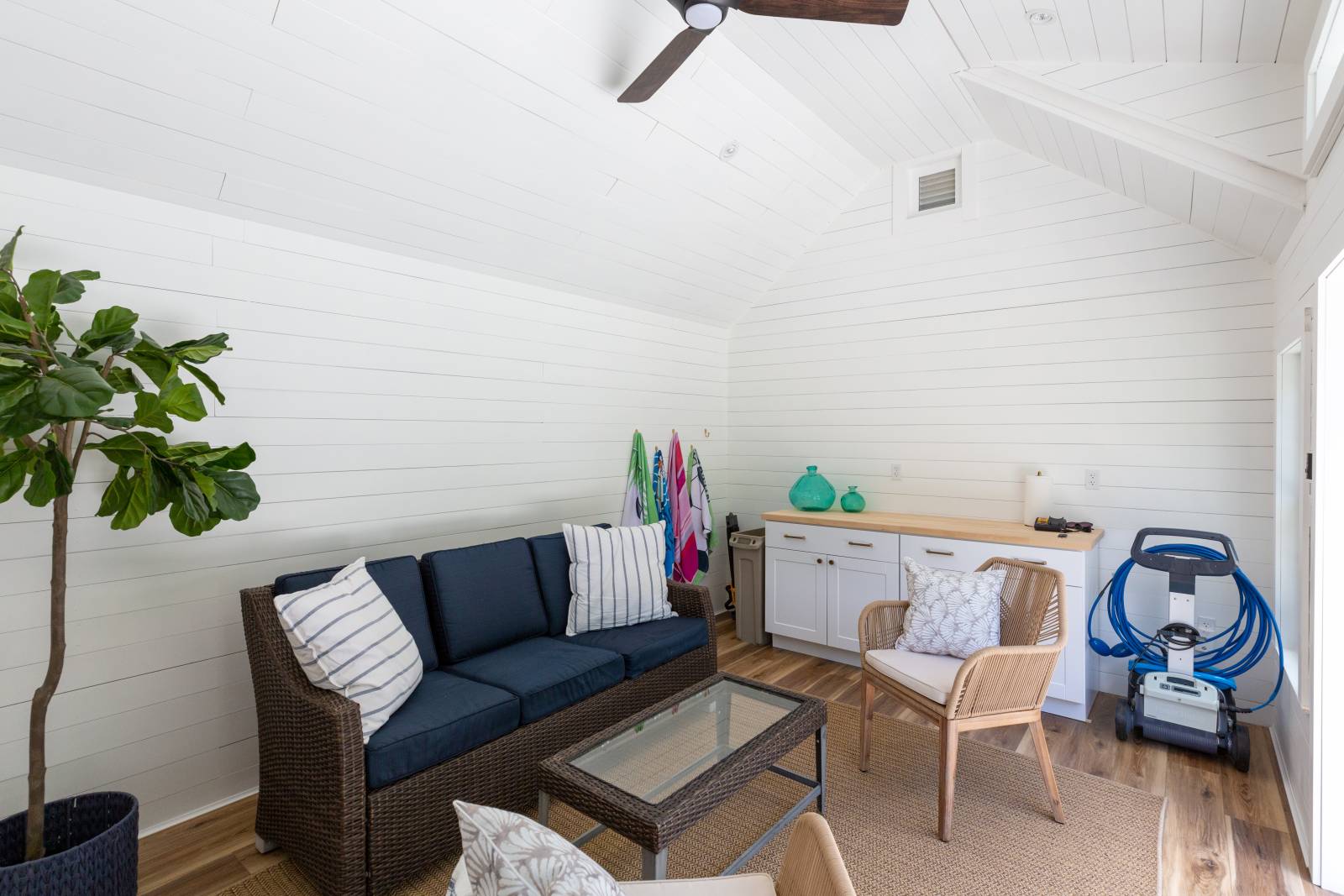 Whitewashed Shiplap • Cabinets & Countertop Space