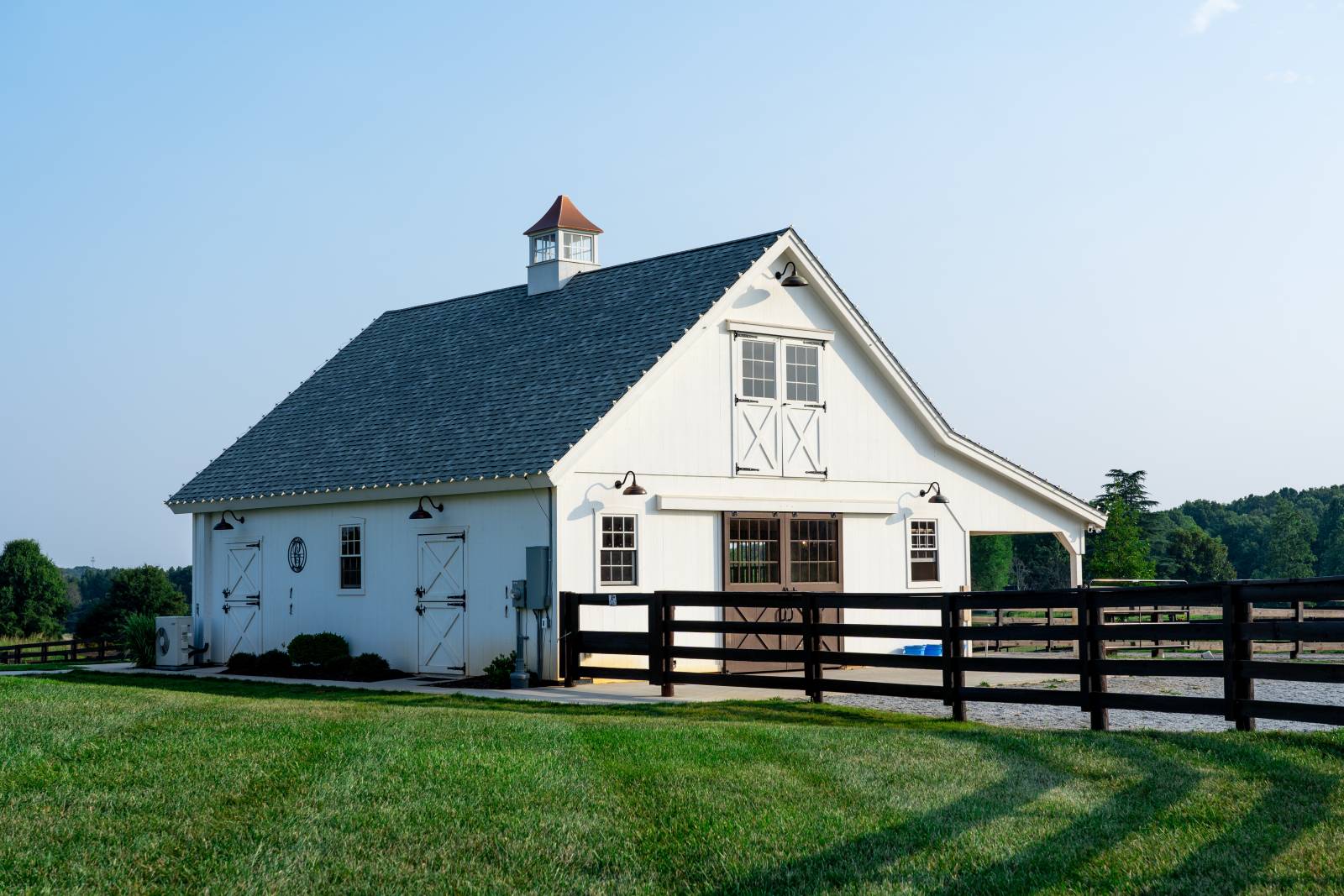 30' x 36' Sutton Center Aisle Horse Barn Shown with Options