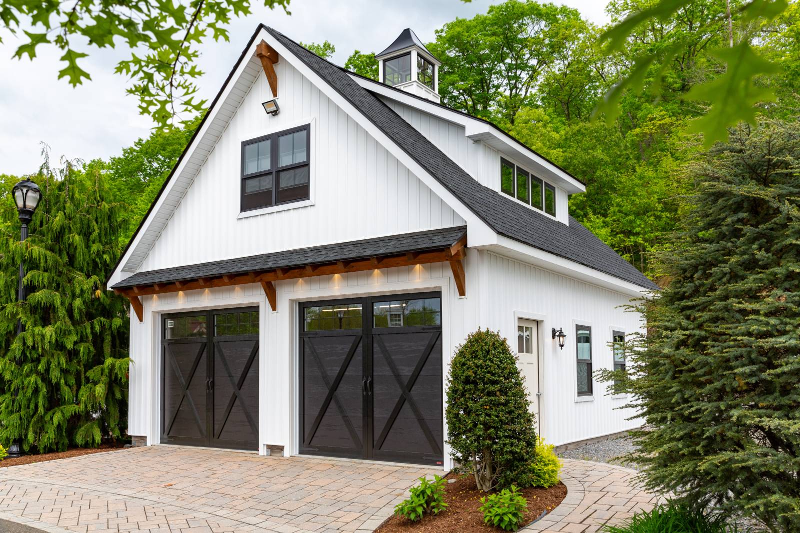 Colonial White Board & Batten Siding • 12' Transom Dormer