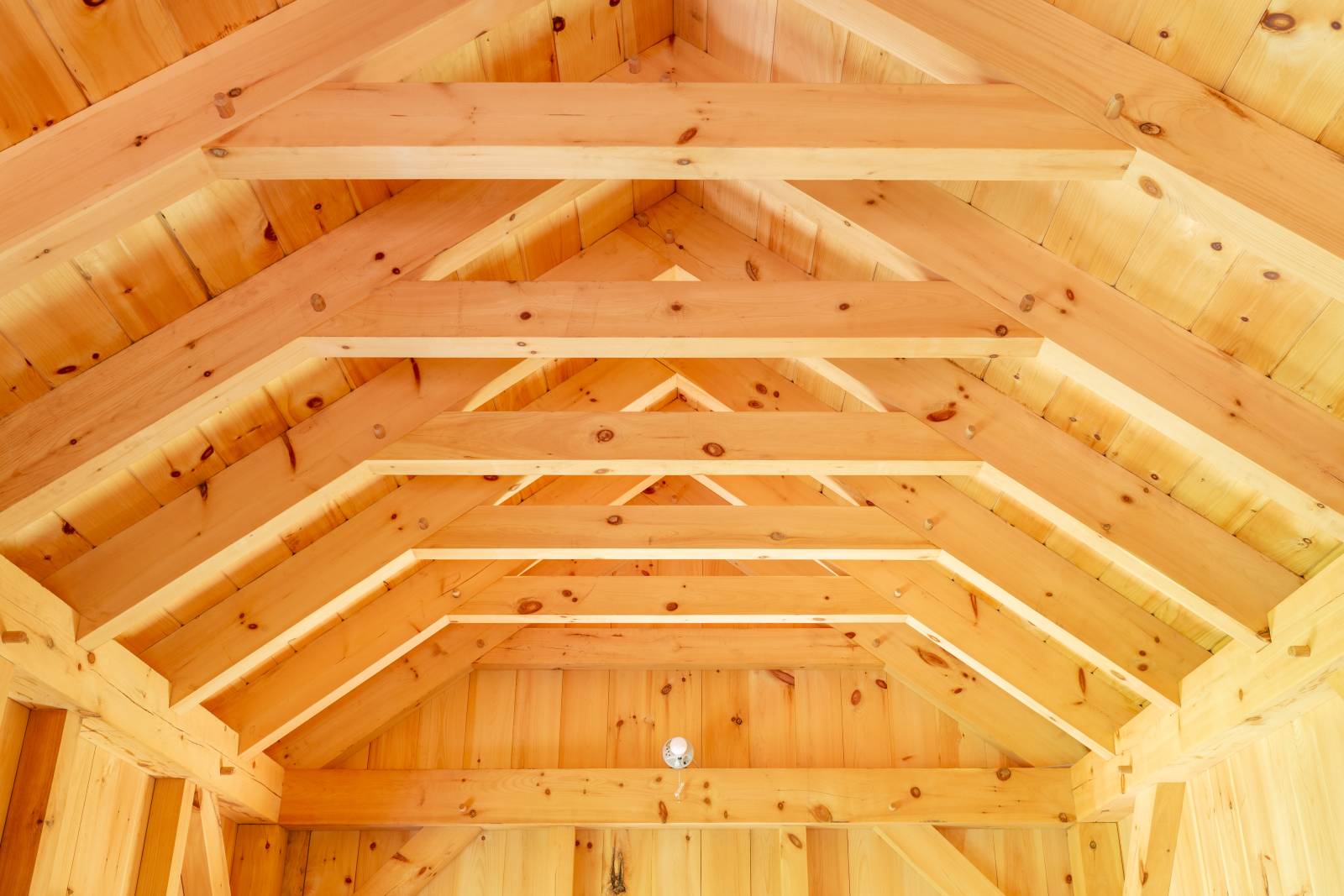 4x8 Pine Rafters with Authentic Tongue & Fork Joinery • Post & Beam Cabin