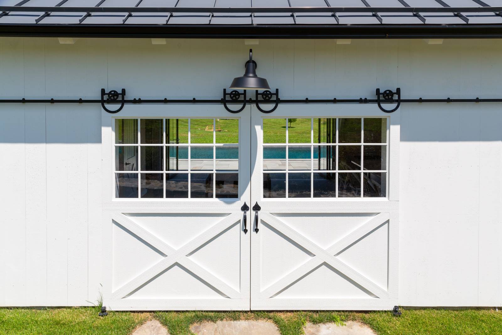 Gooseneck Light • Authentic Horseshoe Track • Timber Frame Pool House
