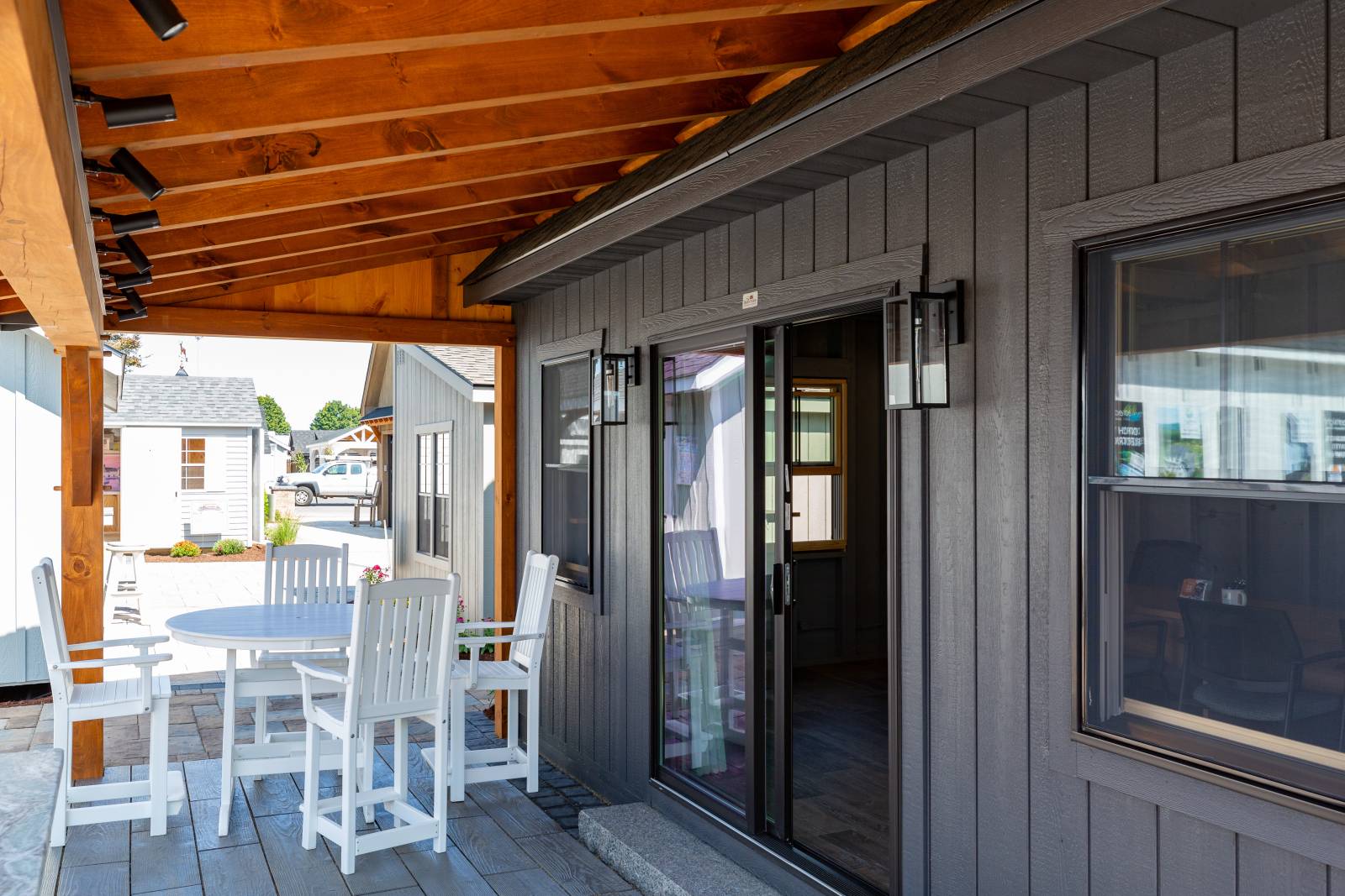Under the Timber Frame Overhang • Authentic Mortise & Tenon Joinery