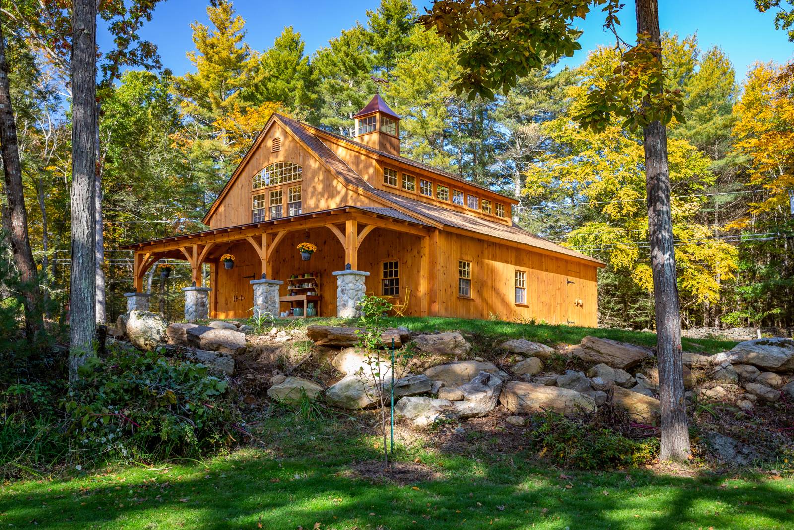 Post & Beam Barn • At Home in the Woods • Versatile & Beautiful