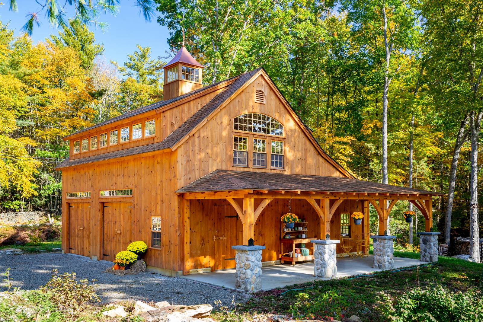 Pine-Faced Overhead Doors • Transom Windows • Transom Dormer