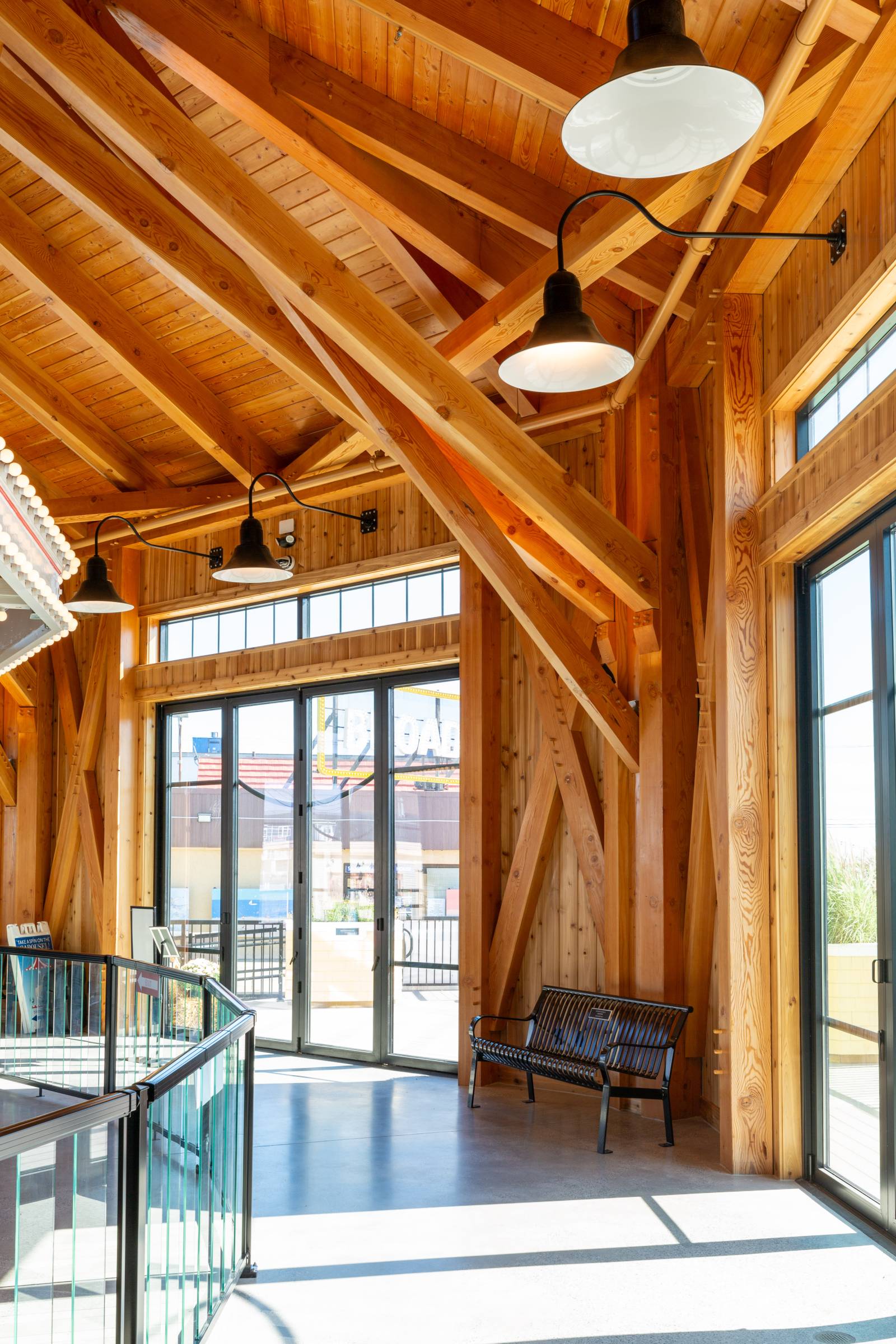 Glass Doors and Transom Windows Surround the Octagon