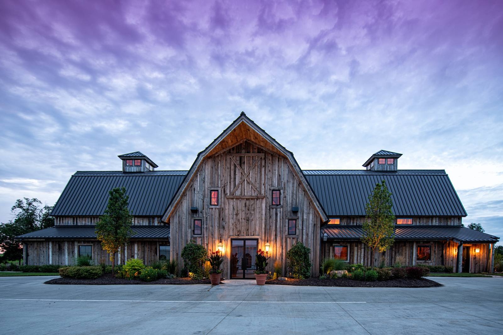 The Barn At Sunset • Custom Gambrel-Style Barn